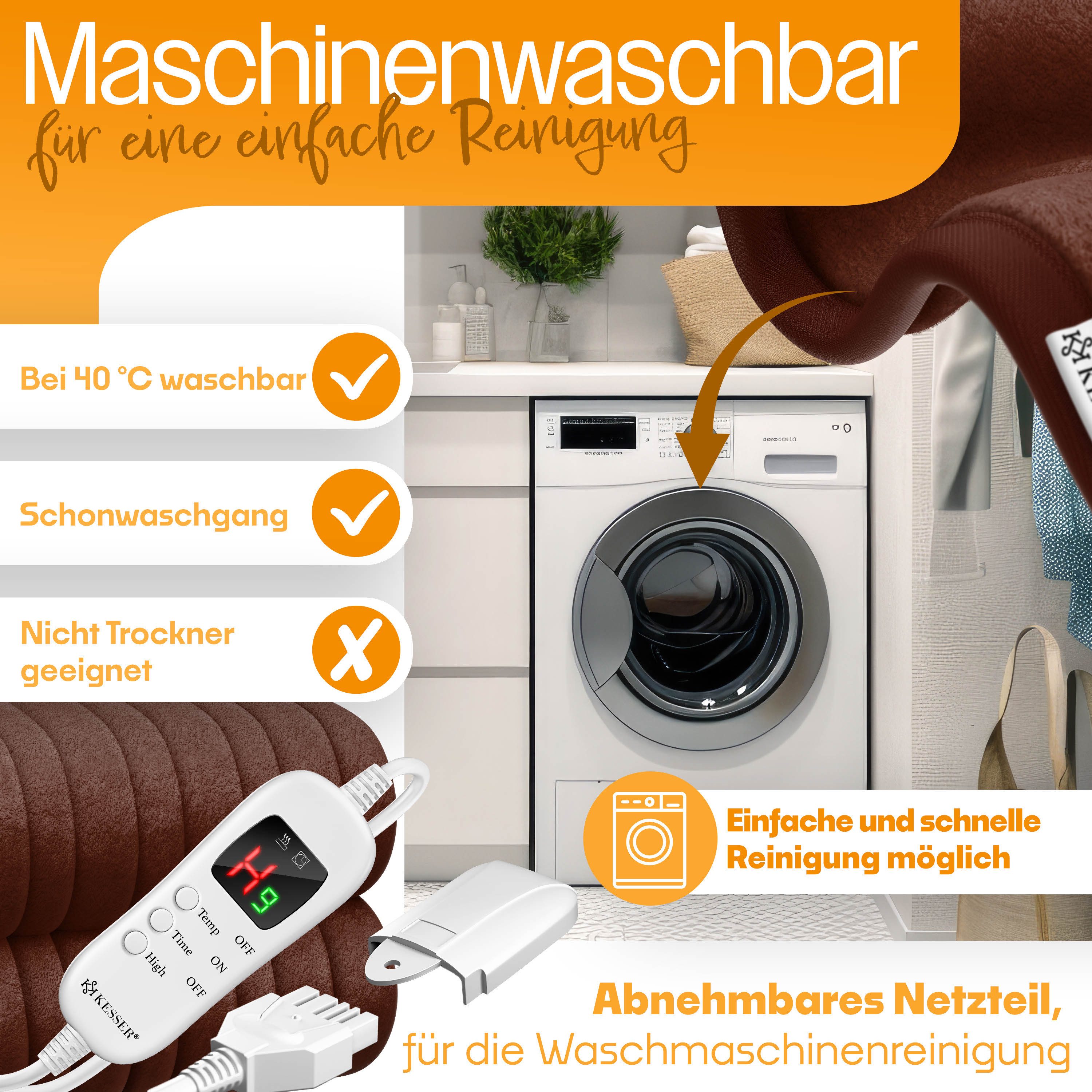 KESSER Heizdecke, aus Plüsch Kuscheldecke, GS geprüft elektrische Wärmedecke waschbar