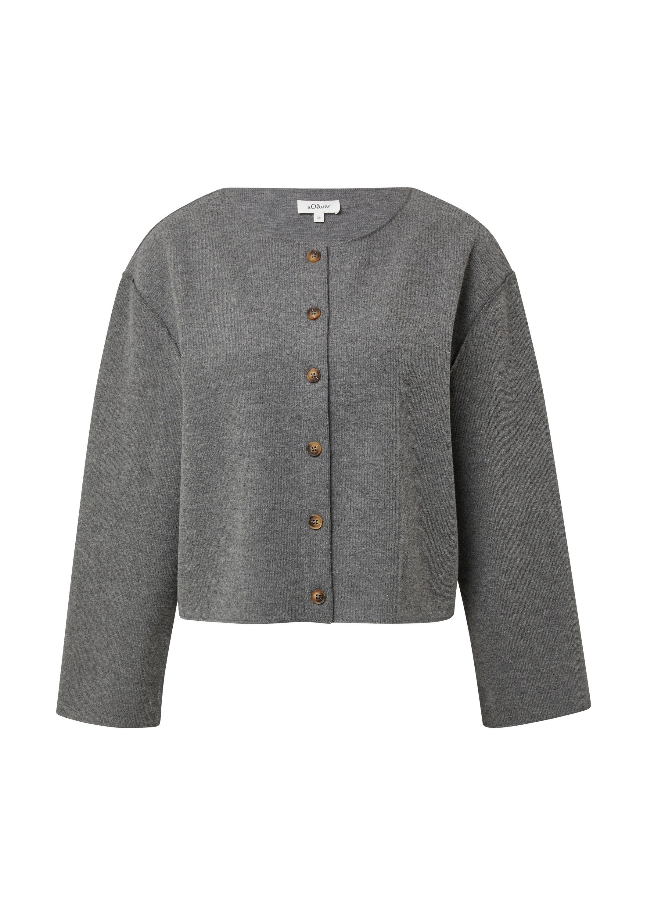s.Oliver Cardigan Sweatshirt Jacke Strickjacke im Boxy Fit
