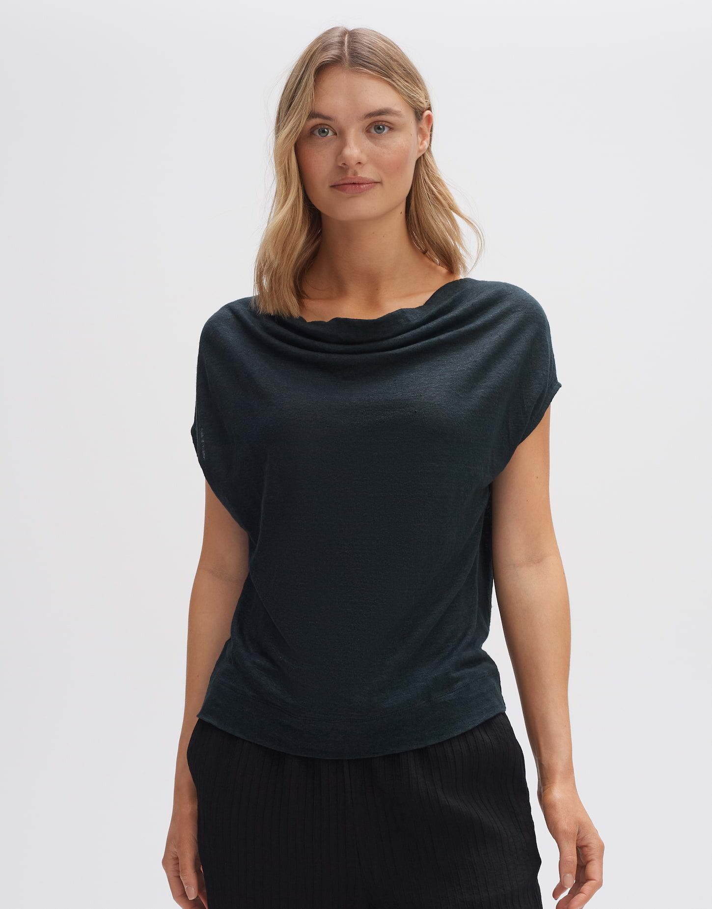 Kurzarmshirt Shirt SUBWINA Regular aus natürlichen Leinen