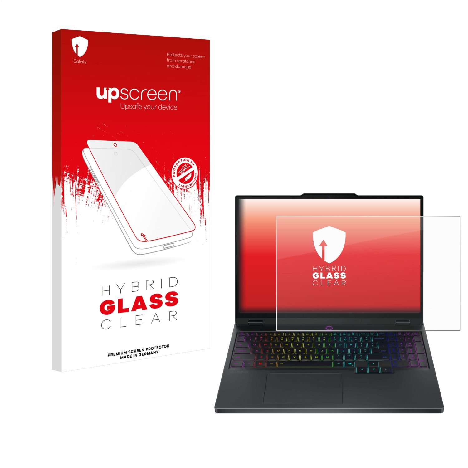 upscreen Displayschutzglas Folie für Lenovo Legion 5i Gen 10 15", Schutzfolie Glas Panzer Display Schutz klar