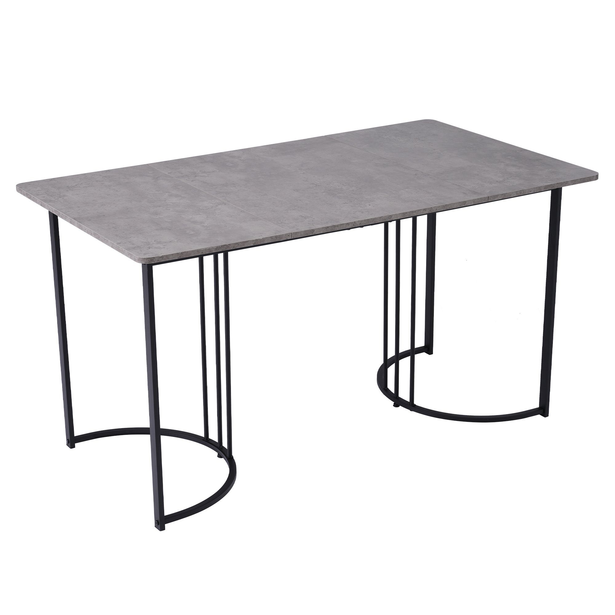 Esstisch (140x80x75 cm, nur Tisch), rechteckig Küchentisch Marmoroptik Esszimmertisch, Metallbeine