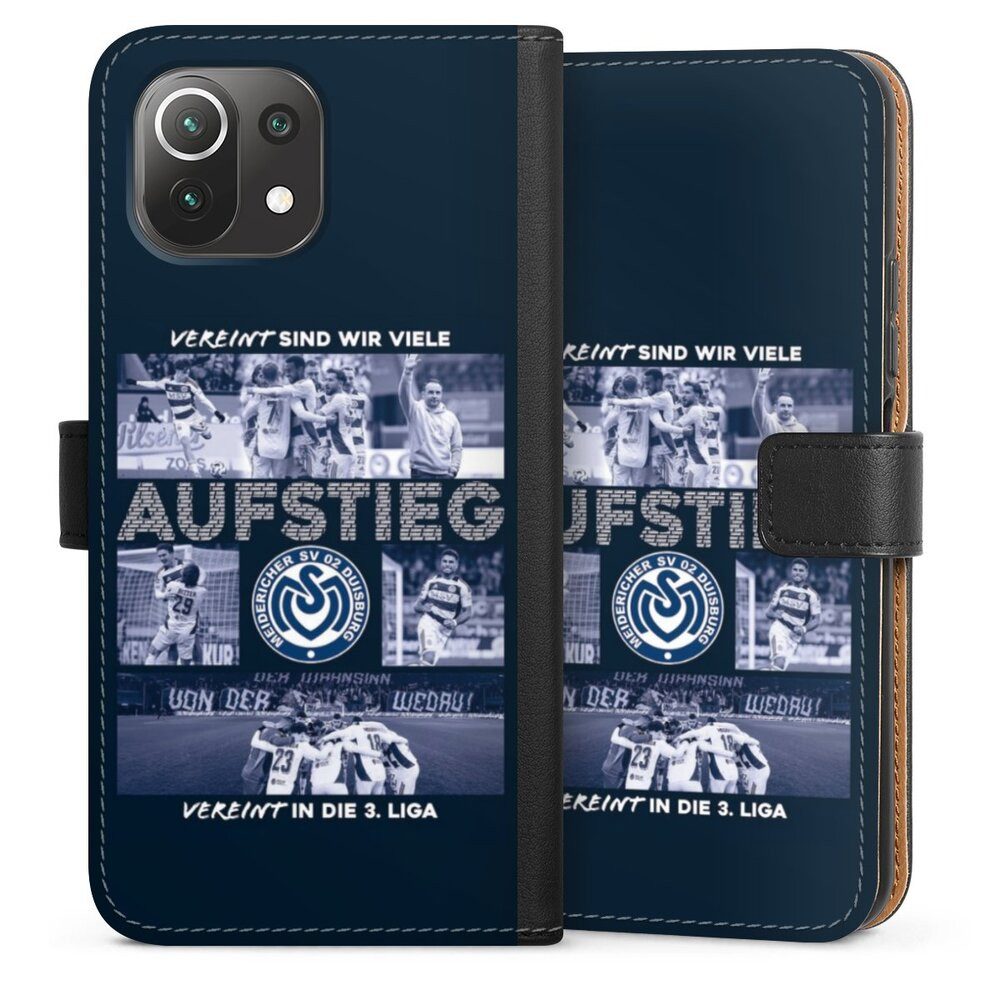 DeinDesign Handyhülle MSV Duisburg Aufstieg Offizielles Lizenzprodukt, Xiaomi Mi 11 Lite 5G NE Hülle Flip Case Klapphülle Handytasche Leder