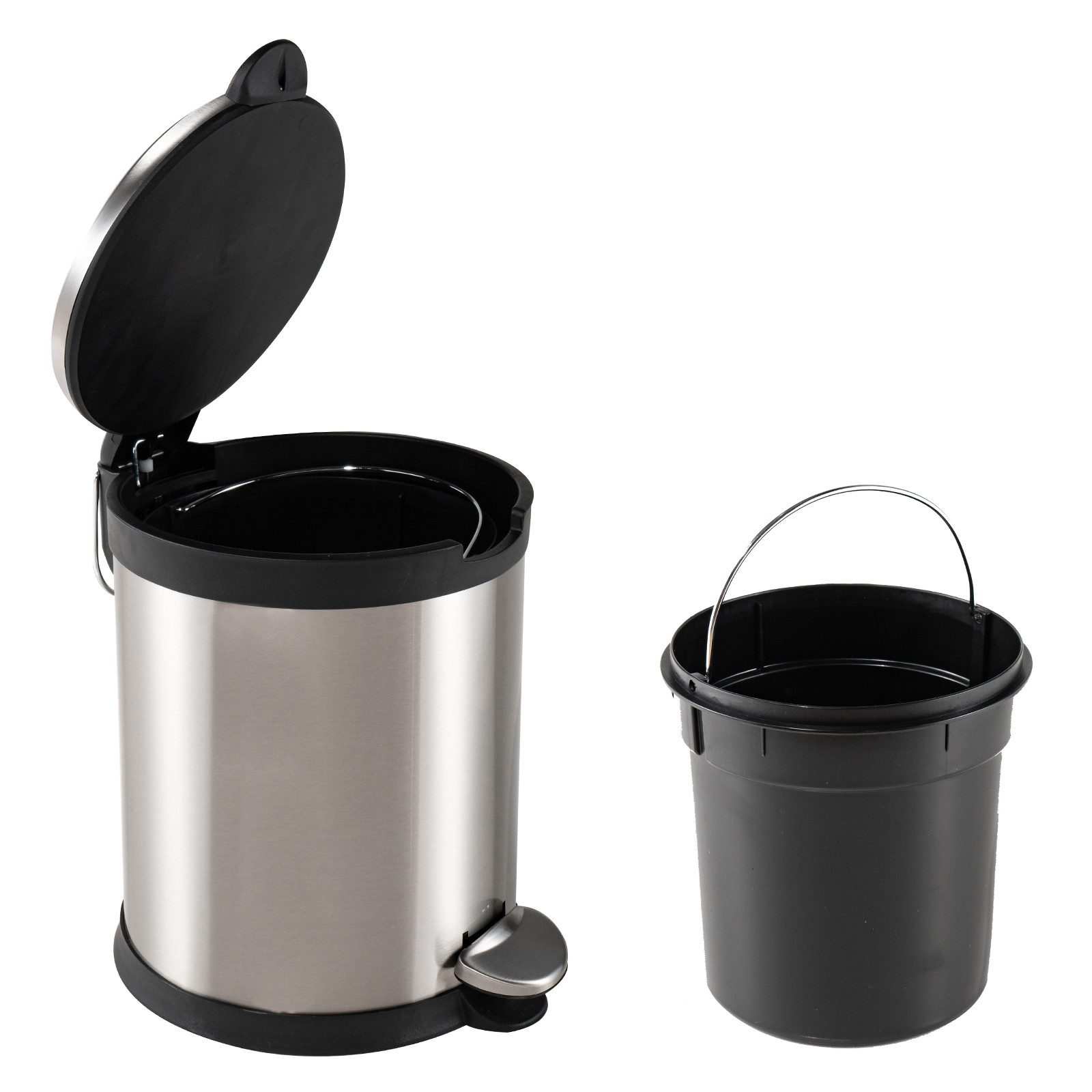 HTI-Living Kosmetikeimer Treteimer Edelstahl Jannik 3 Liter, Mülleimer Kosmetikeimer mit Soft-Close-Deckel