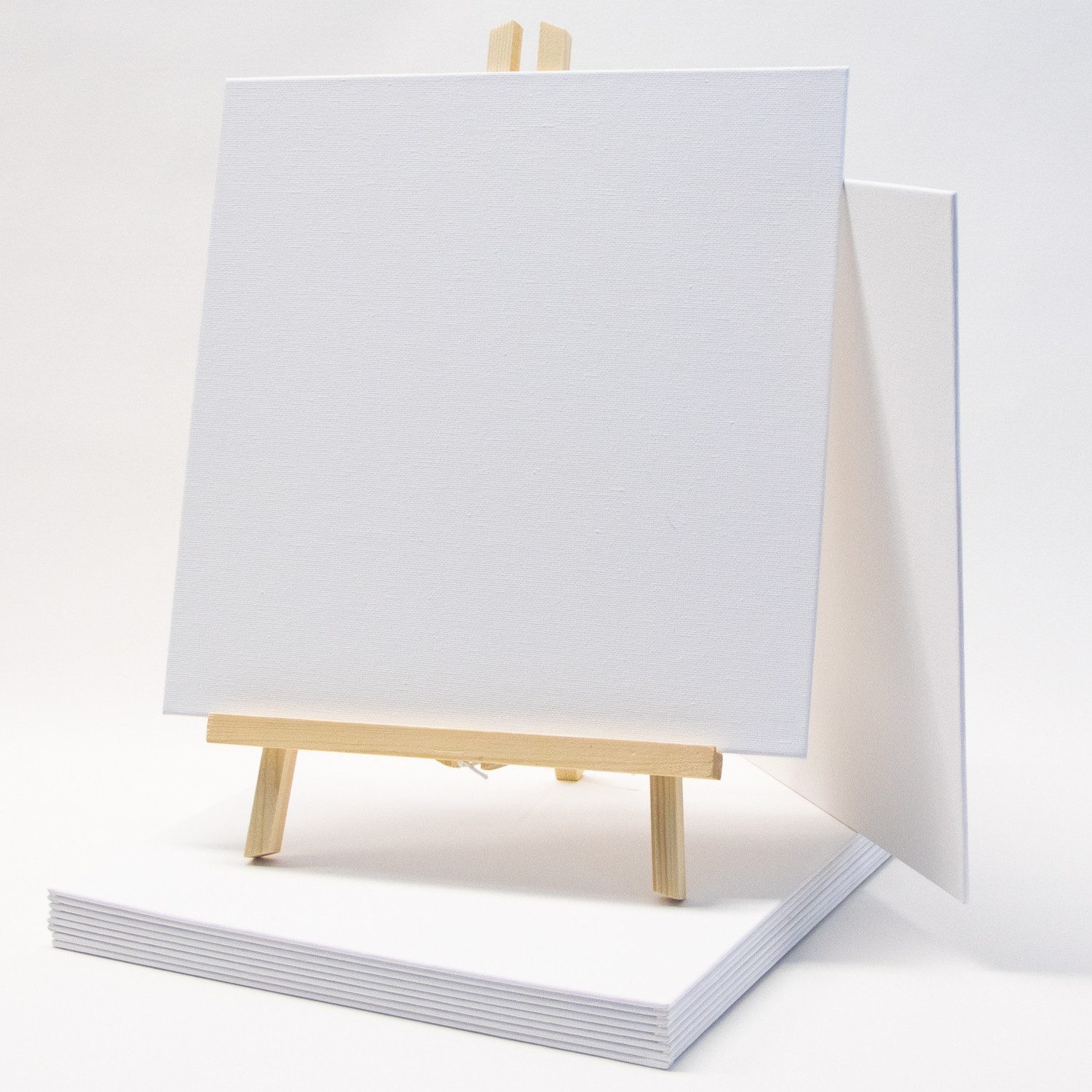 M MERCEO Leinwand, 10er-Set Malkarton Malpappe 30x30cm (Leinwand auf Karton, 3mm stark)