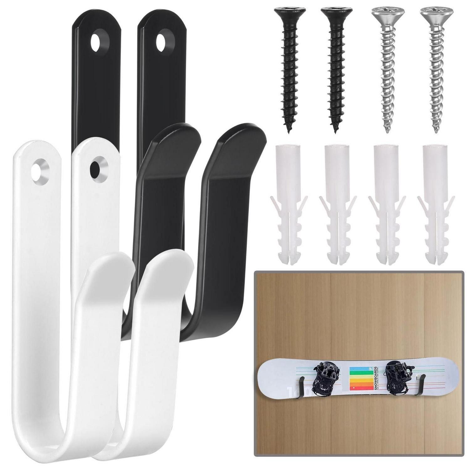 LuxusKollektion Longboard Snowboard-Wandhalterung 4er Set Schwarz (4-St)