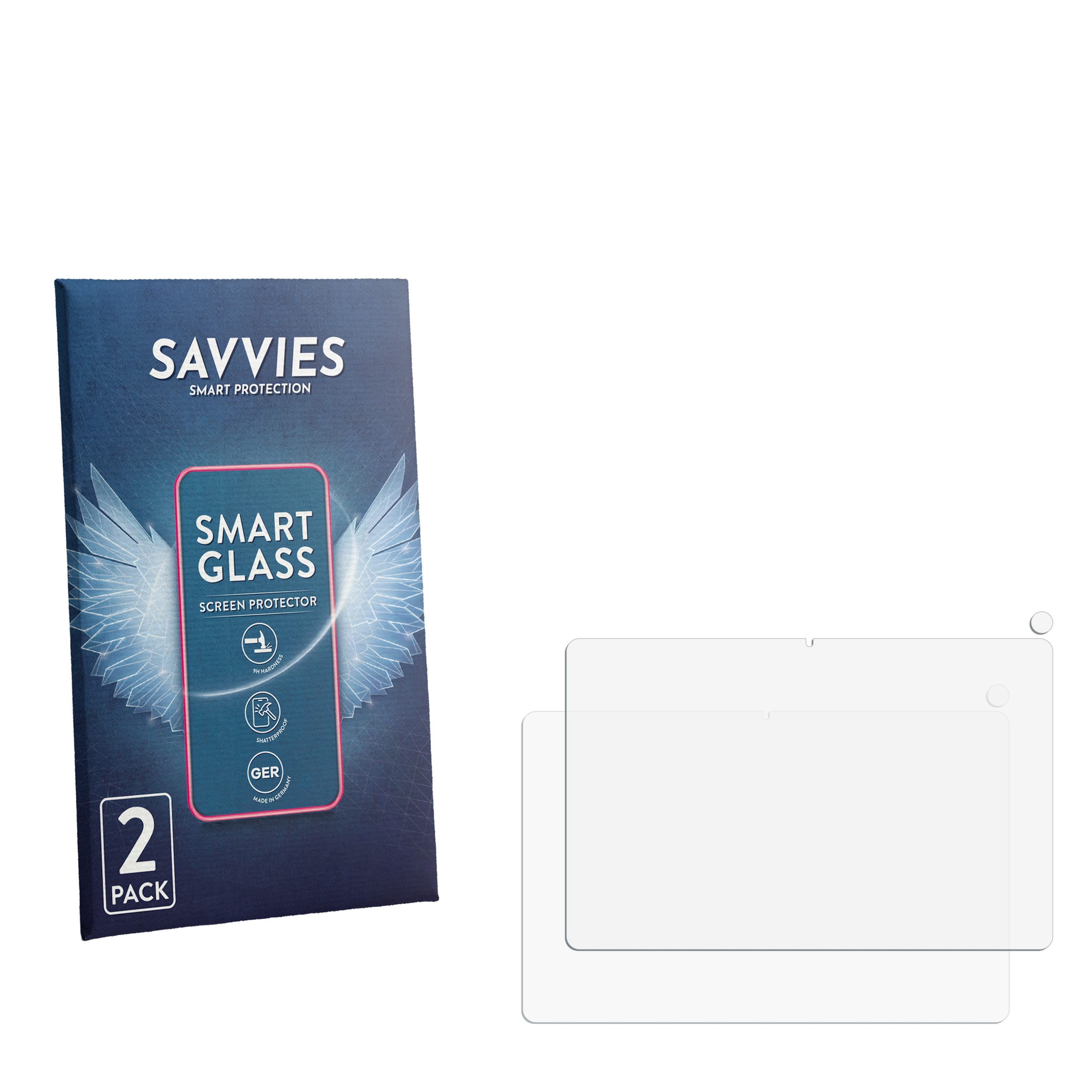 Savvies Displayschutzglas Schutzglas Panzer für Lenovo Tab K12 ZAGJ0153SE (Display+Kamera), 2 Stück, Schutzfolie Display Schutz Glas Folie klar