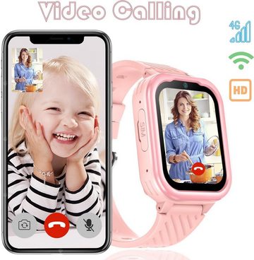 DDIOYIUR Smartwatch (1,83 Zoll, Android iOS), 4G Kinder mit GPS und Telefon Kinder mit WiFi, Videoanruf 2 Kamera SOS