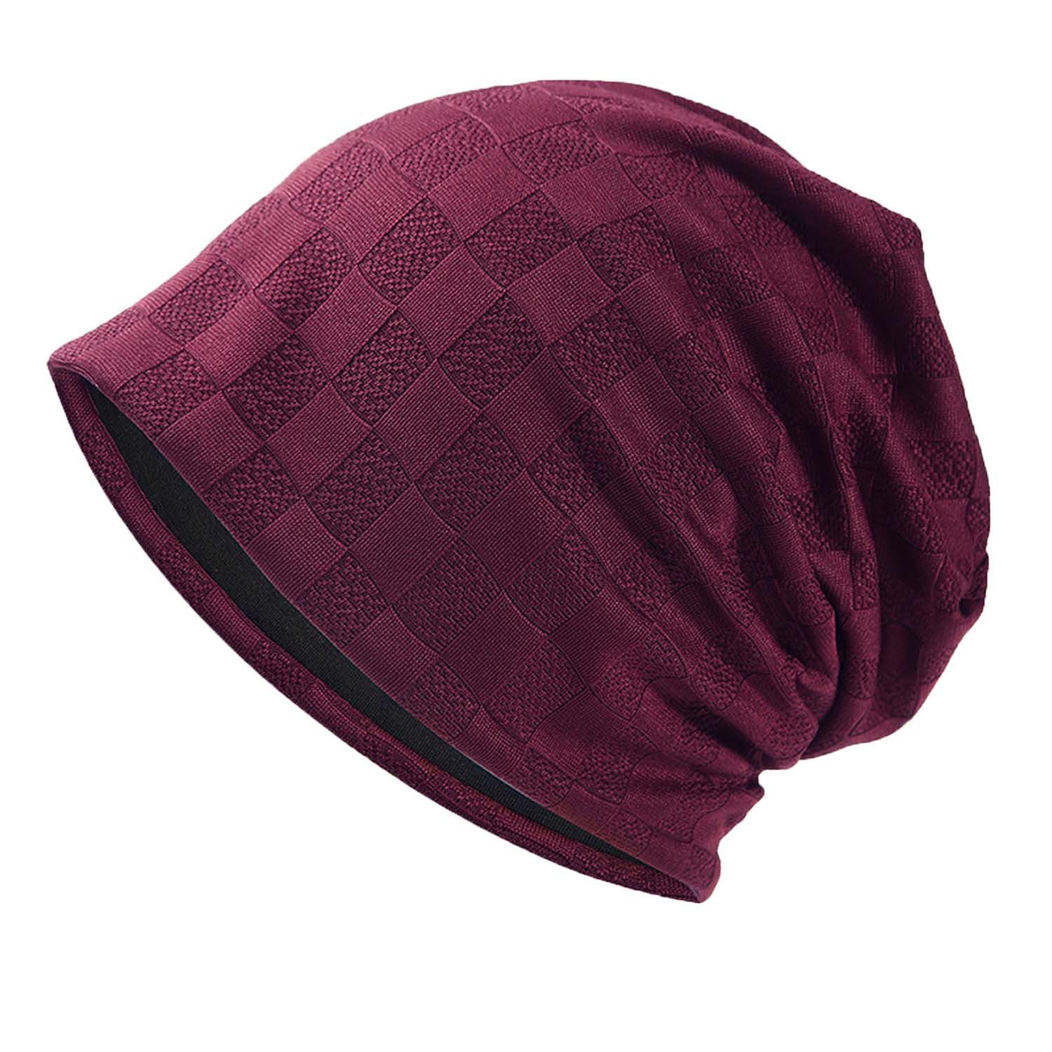 Coonoor Beanie Dünne und Leichte Jacquard Jersey Beanies Chemo Kopfbedeckung Mützen