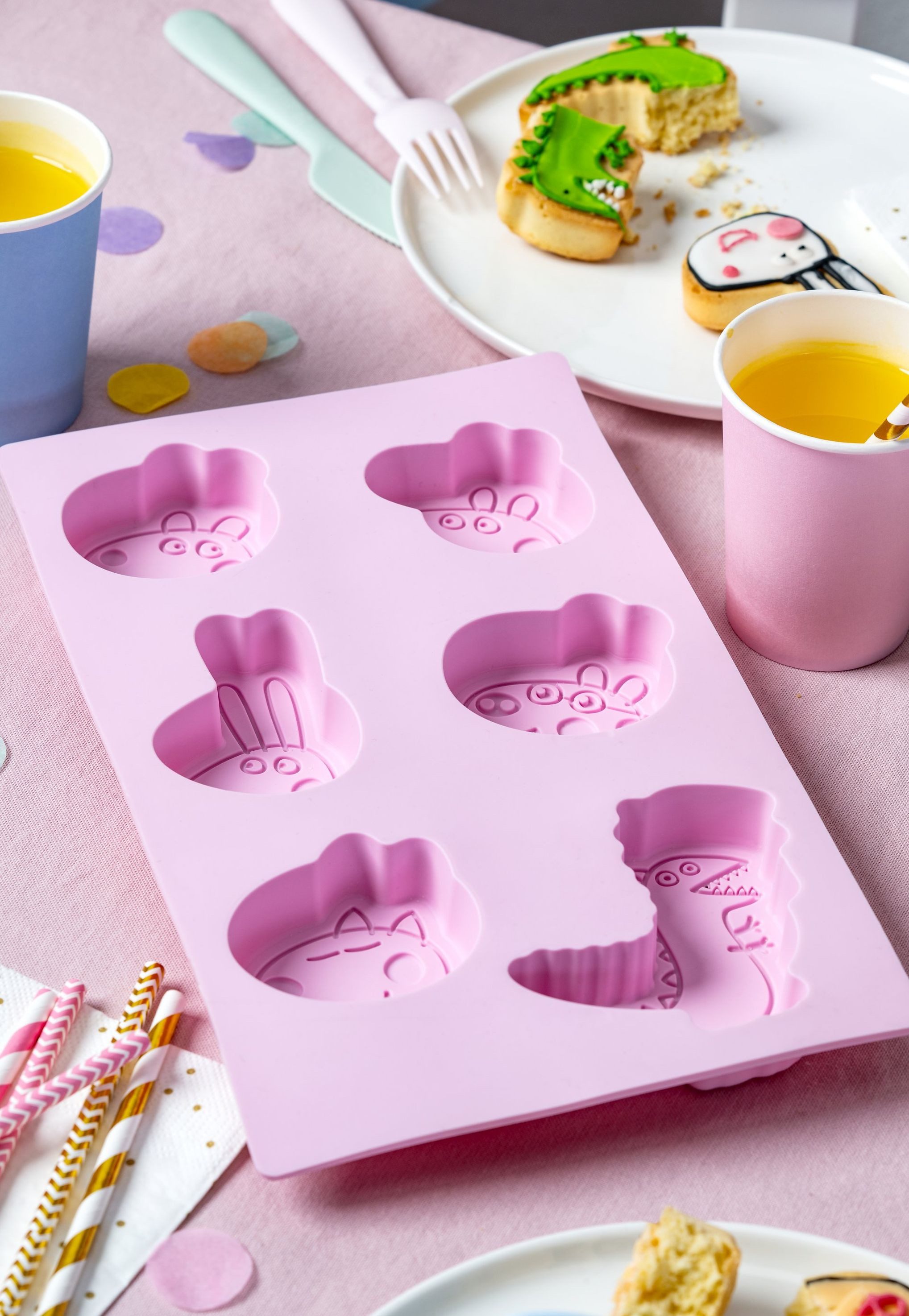 Dr. Oetker Küchenhelfer Backform Dr. Oetker - Silikon Backform Silikonform 6 Mini Küchlein Peppa und