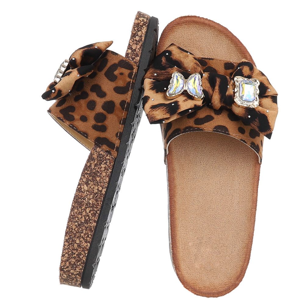 Ital-Design Elegante Damen-Sandalen mit Schleife und Glitzer-Details Pantol günstig online kaufen