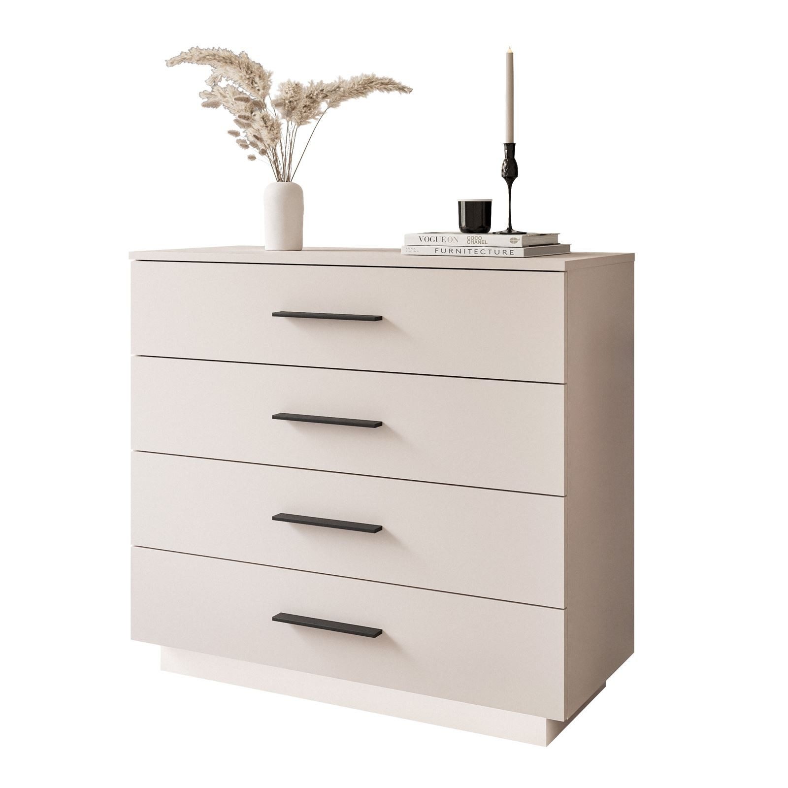 Lookway Kommode LINA KASCHMIR 95 cm mit LED Beleuchtung, 95x84x40 cm