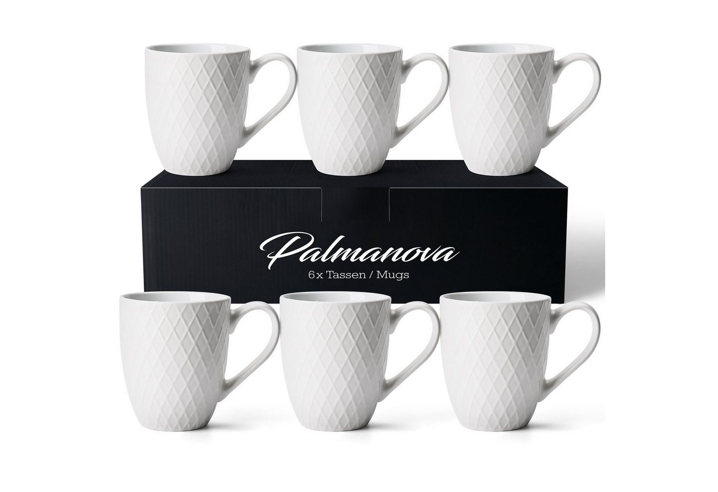 MiaMio Tasse 6 x 400 ml – Kaffeetassen Set / Becher– Moderne Keramik Matt, 6-tlg., Keramik