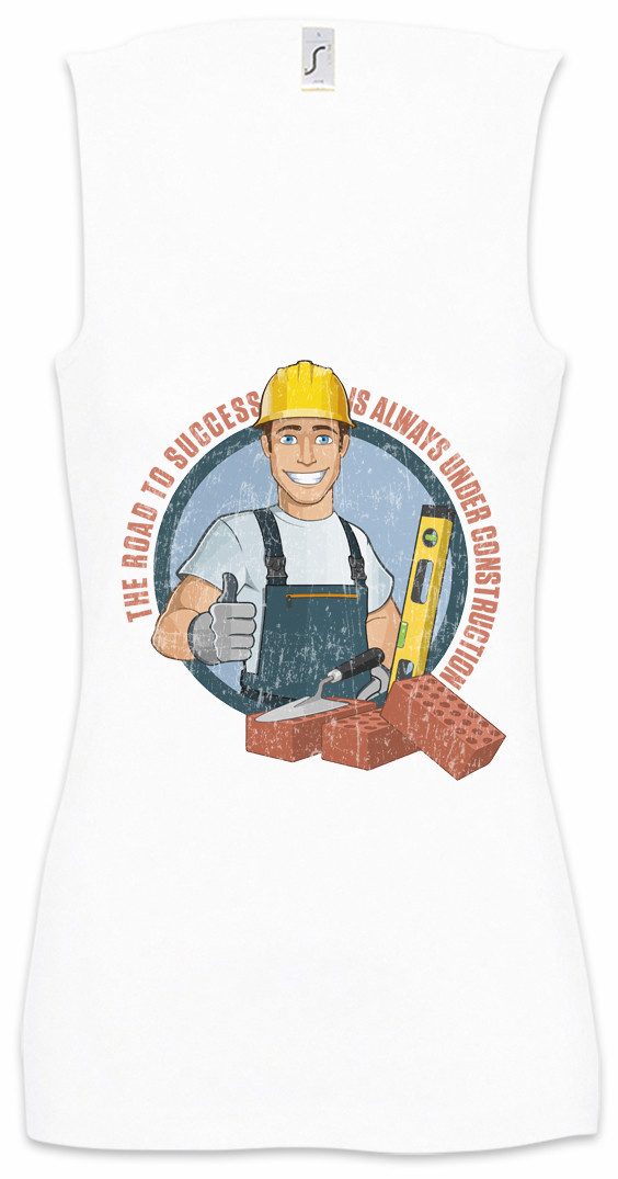 Tanktop The Road To Success Ärmelloses Damen T-Shirt Handwerker Maurer Mason