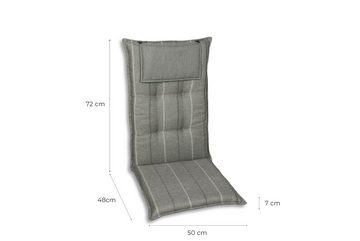 Liegenauflage Sesselauflage nieder (BHT 50x7x100 cm) BHT 50x7x100 cm grau