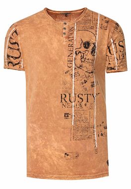 Rusty Neal T-Shirt im Used-Look mit Allover-Print