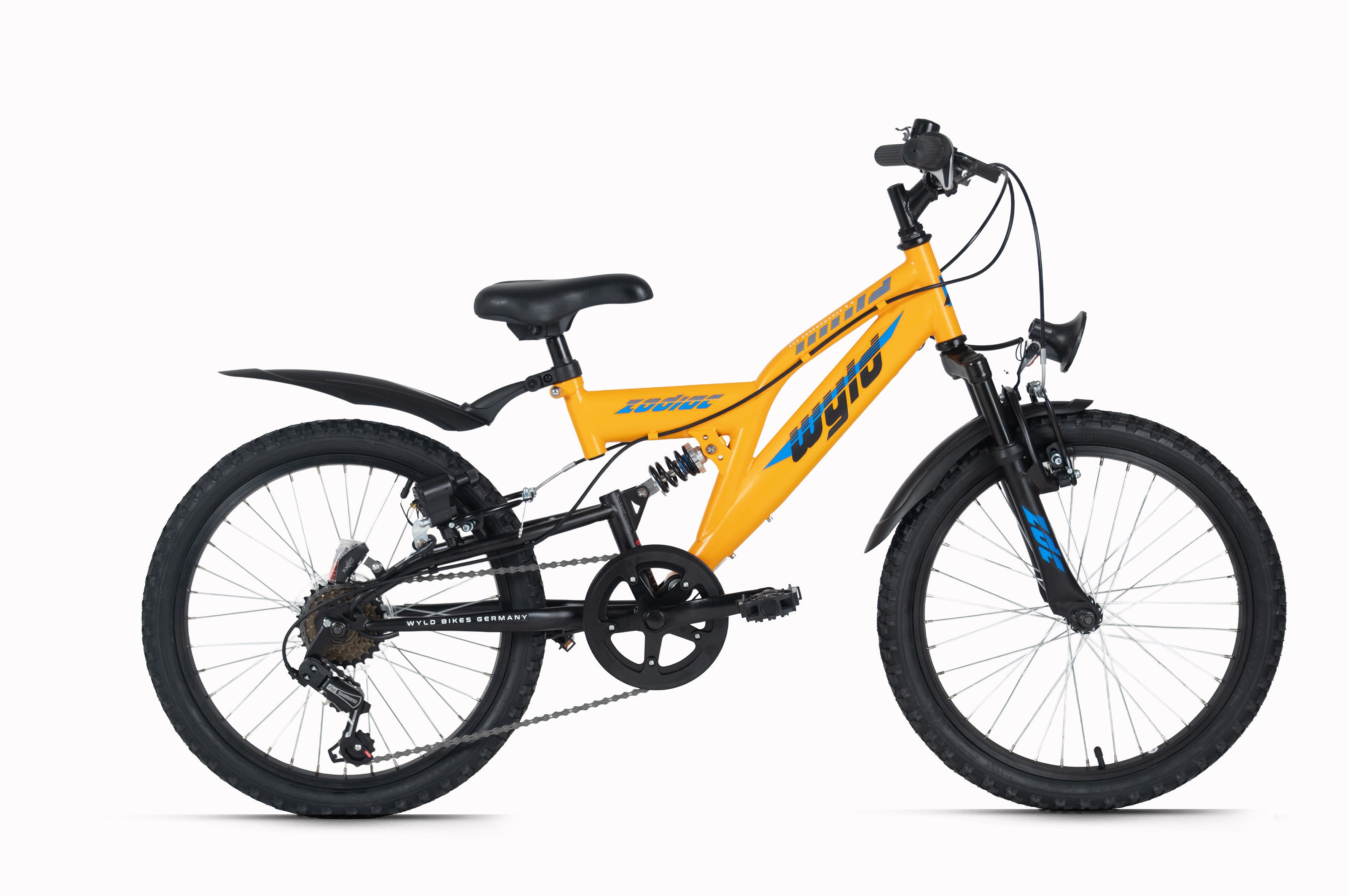 WYLD Kinderfahrrad WYLD Kinder-Mountainbike Fully ATB 20" Zodiac 6 Gänge, 6 Gang Shimano Tourney Schaltwerk, Kettenschaltung