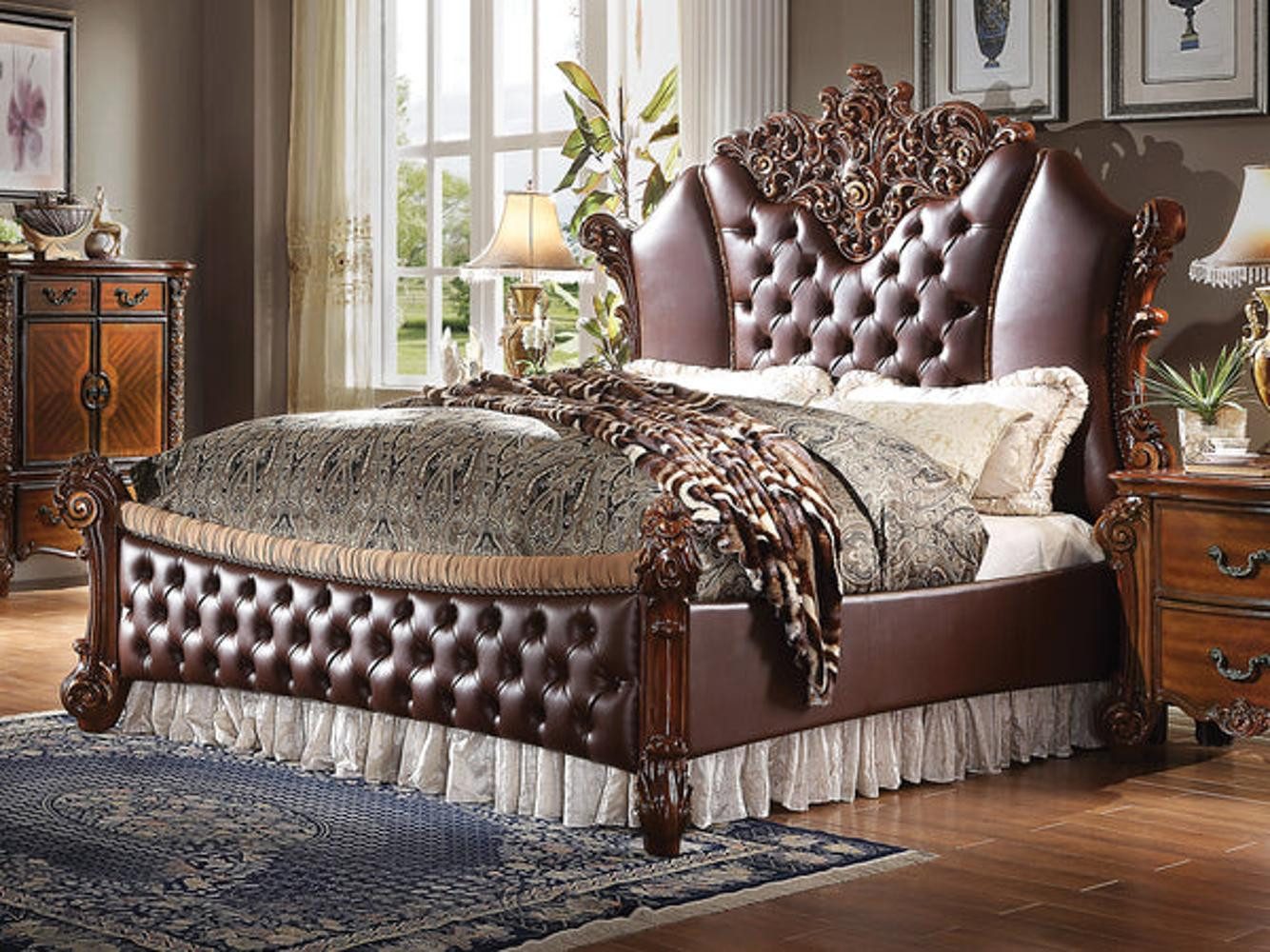 Xlmoebel Bett Barockbett aus edlem Holz im klassischen Stil (Bett, Barockbett), Hergestellt in Europa