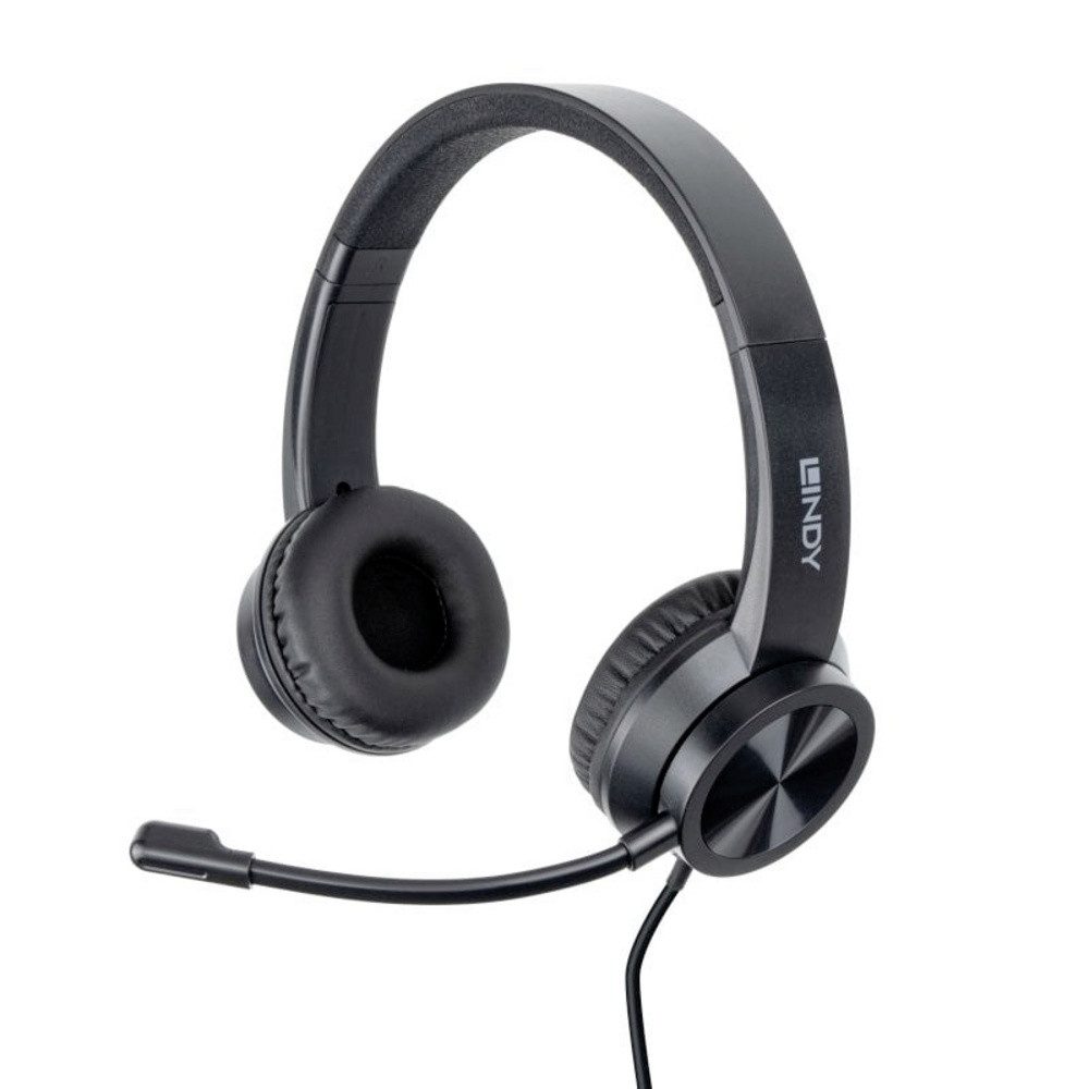 Lindy LINDY 20439 On Ear Headset kabelgebunden Stereo Schwarz Headset, Lau Kopfhörer