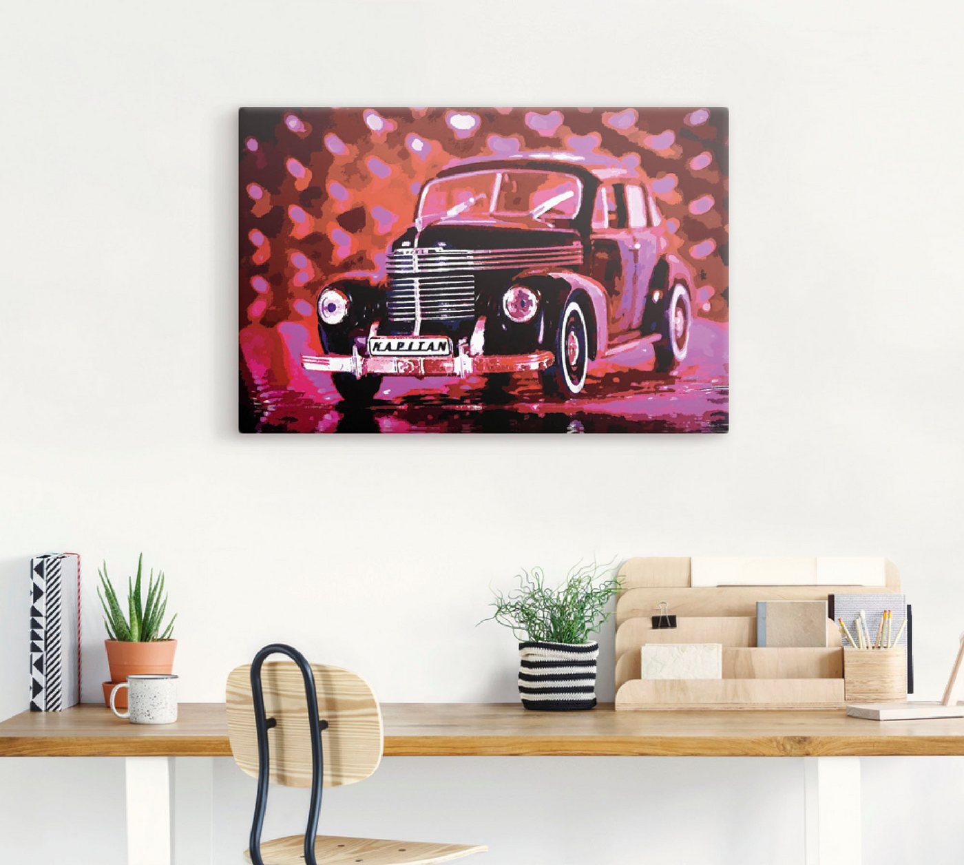 Artland Wandbild »Opel Kapitän - Pretty In Pink«, Auto (1 Stück), in vielen Größen & Produktarten - Alubild / Outdoorbild für den Außenbereich, Leinwandbild, Poster, Wandaufkleber / Wandtattoo auch für Badezimmer geeignet-HomeTrends