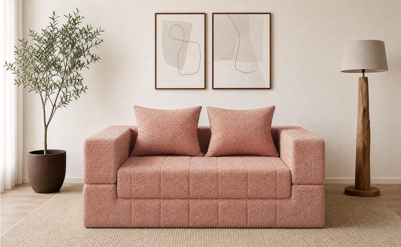HOMALL Loungesofa Sofa mit Schlaffunktion, komprimiert verpackt, Wählbar als 1-Sitzer oder 2-Sitzer, vielseitig nutzbar für Wohnzimmer, Gästezimmer und kleine Räume