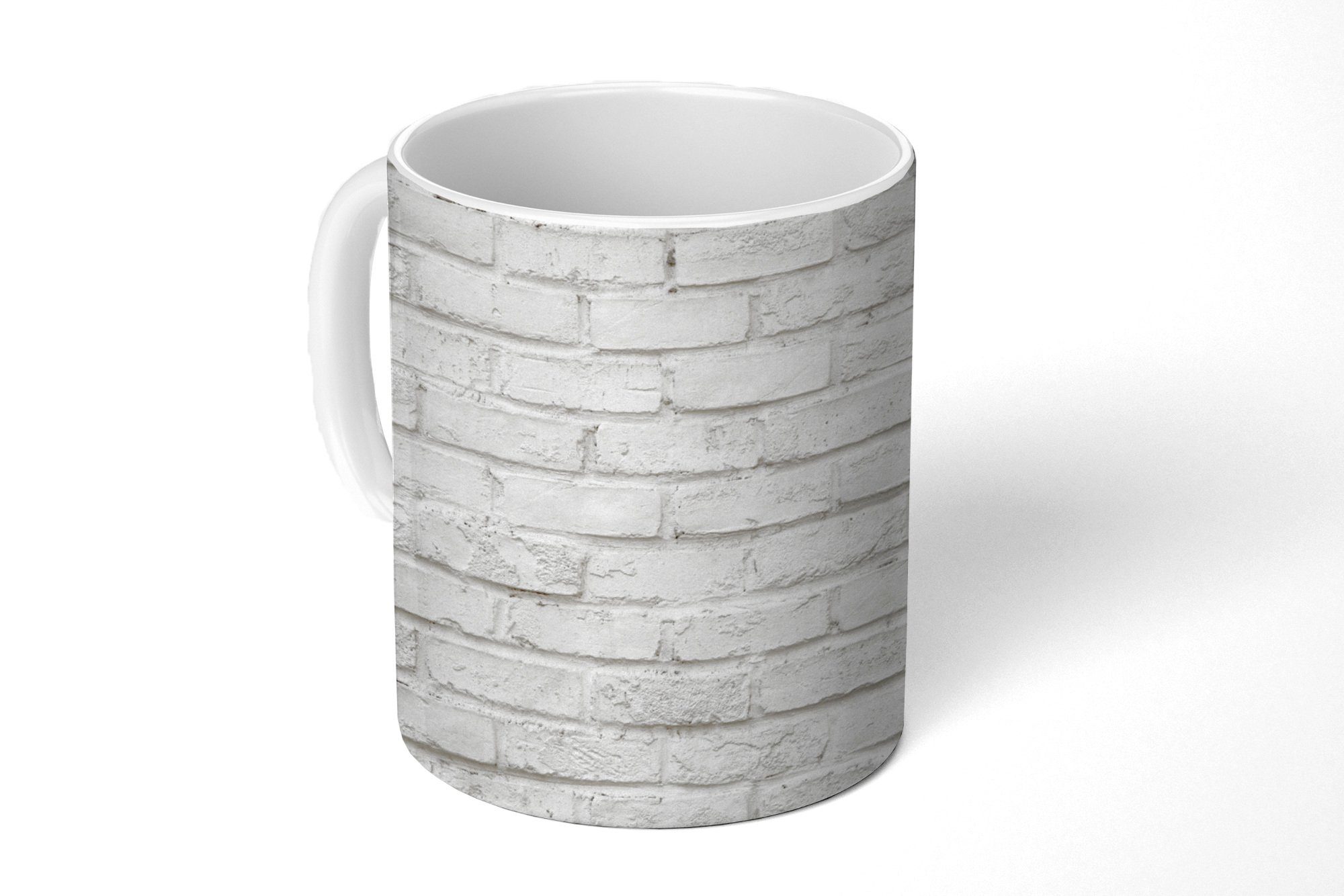MuchoWow Tasse Wand - Weiß - Stein, Keramik, Kaffeetassen, Teetasse, Becher, Teetasse, Geschenk