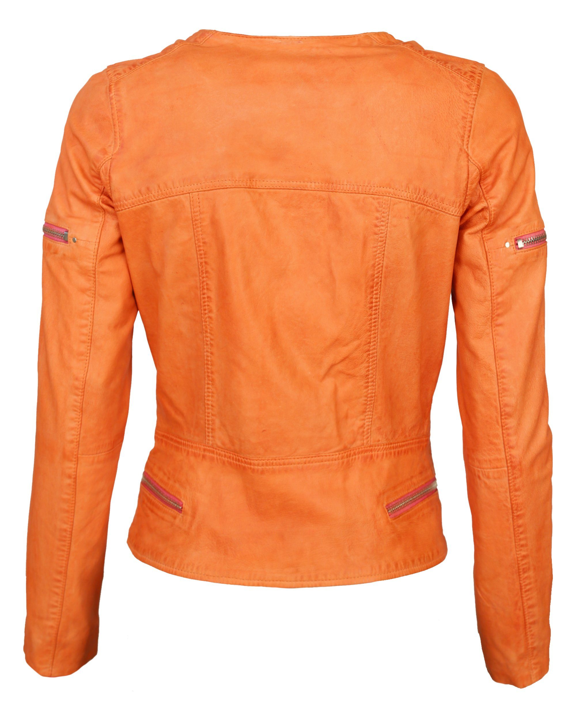 Maze Lederjacke Diamond orange