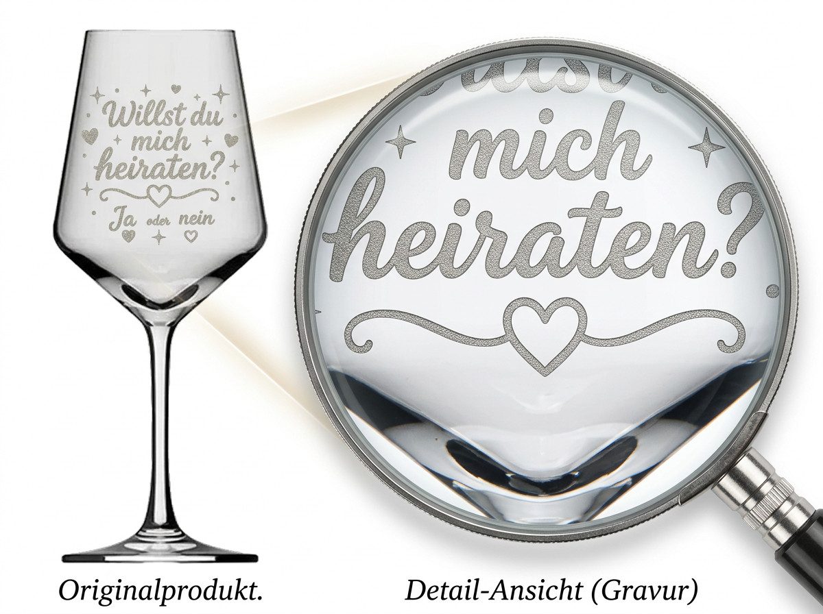 Valhalla Weinglas Valhalla Weinglas Gravur Hochzeit - Willst Du mich heiraten?, 1-tlg., Glas, Atemberaubende Darstellung