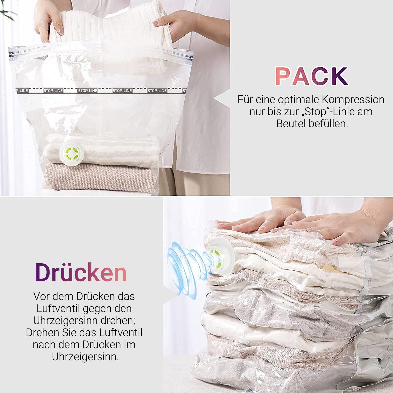 Elegear Aufbewahrungstasche 4pcs Vakuumbeutel(Max: 100x80x38CM) vakuumbeutel für bettdecken (4 Pack Vakuumbeutel Cube, 4-tlg), PE+PA Transparent 85% Platzsparen – Bild 4 von 5