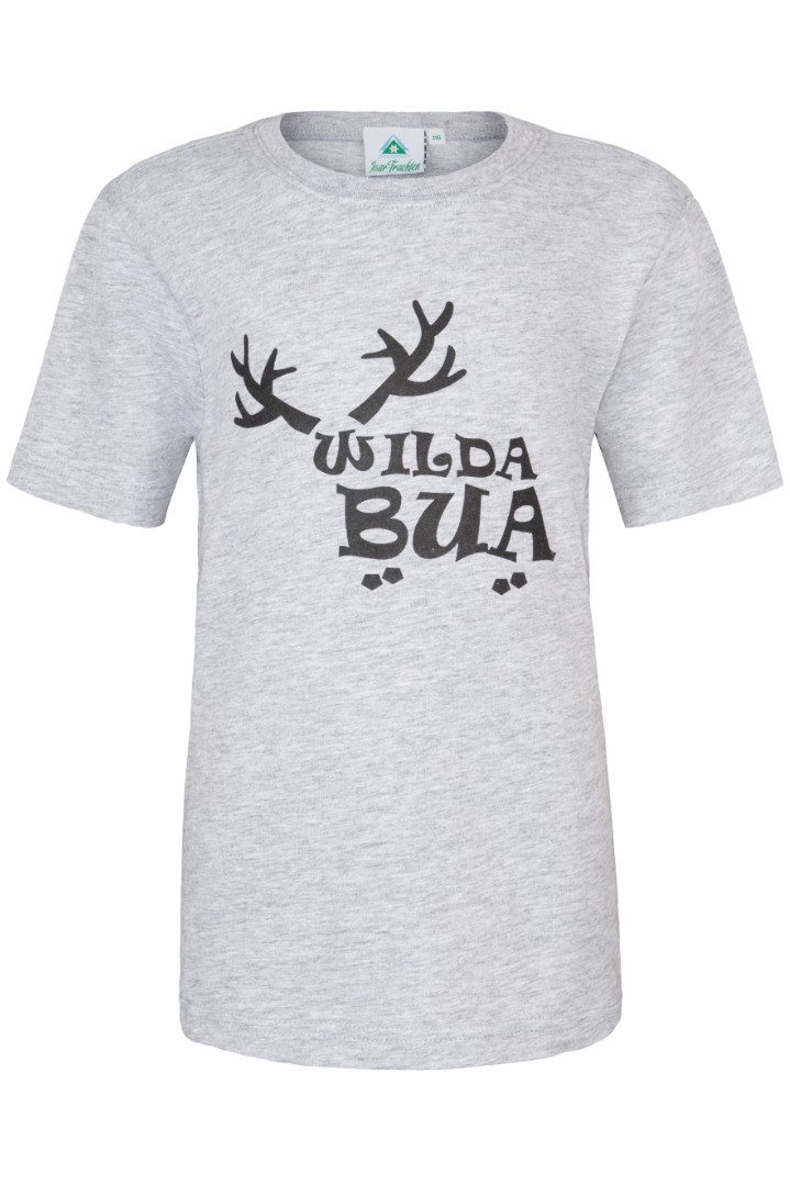 Trachtenhemd Trachtenshirt Kind - WILDA BUA - hellgrau