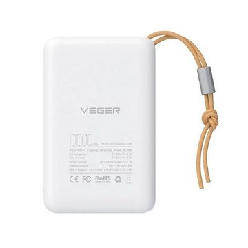 VEGER MagOn mit Wireless Charging Support MagSafe 15W - 10 000mAh PD 22,5W Powerbank