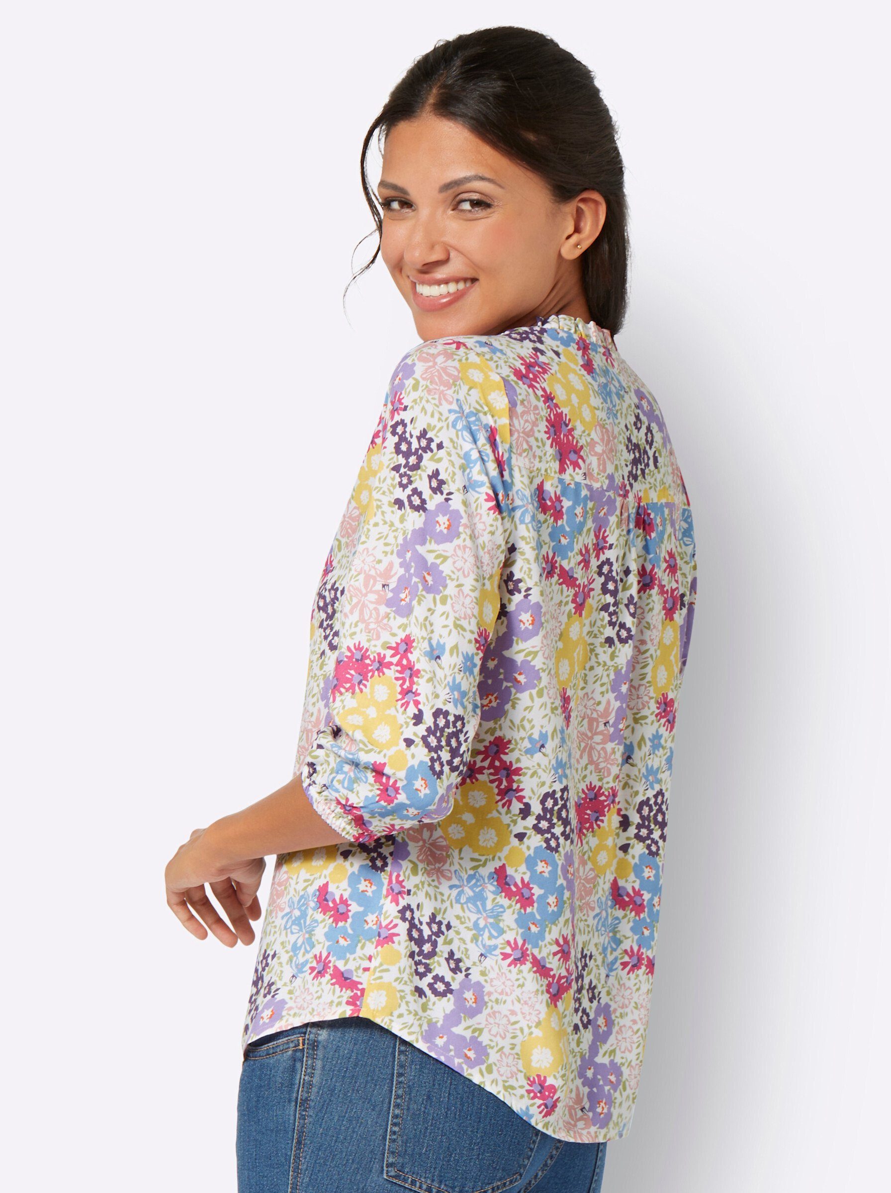 Sieh an! Klassische Bluse Druckbluse 3/4-Arm