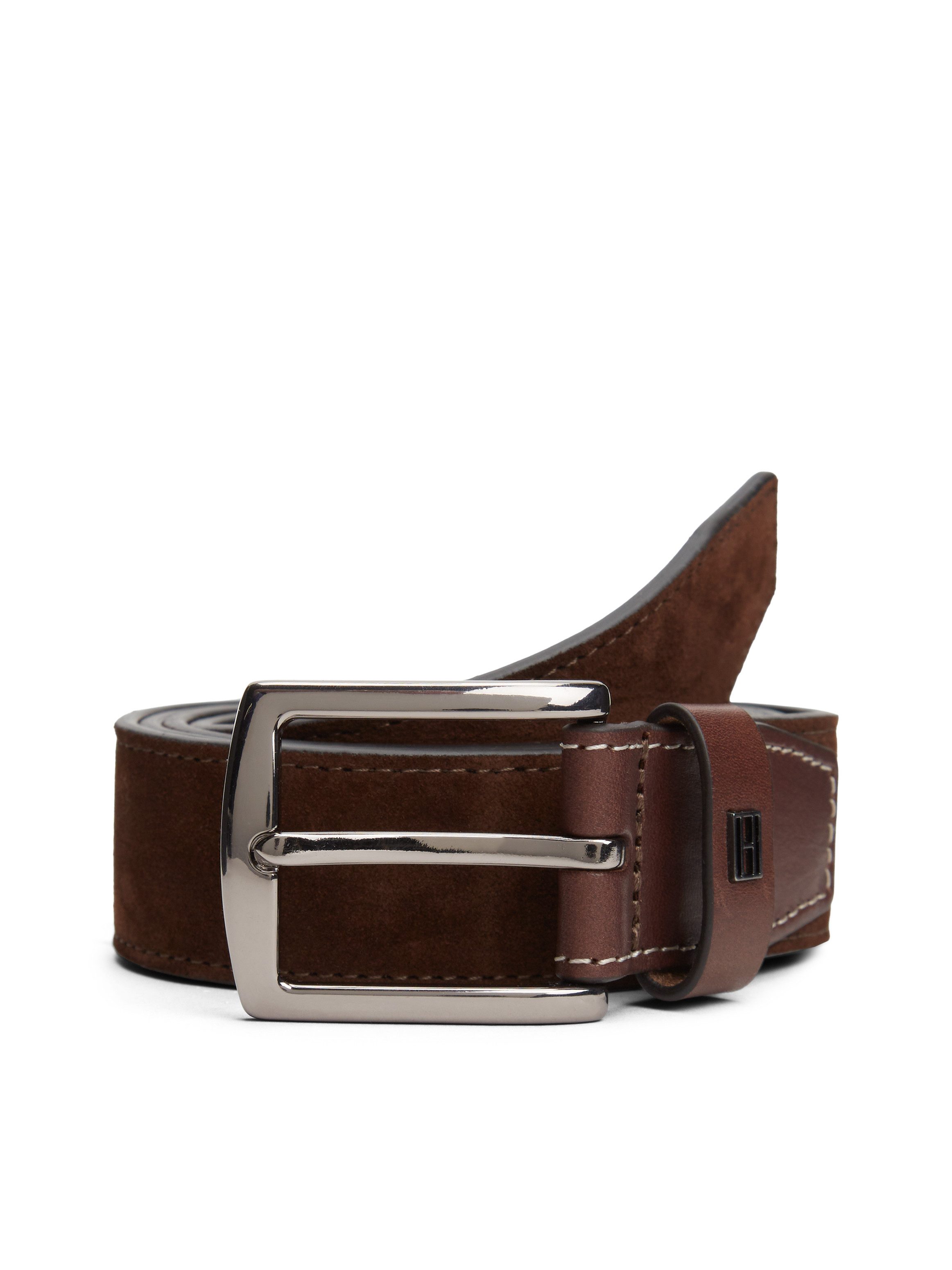 Tommy Hilfiger Ledergürtel DENTON ELEVATED SUEDE 3,5 cm breit aus Wildleder, kontrastfarbene Ziernähte
