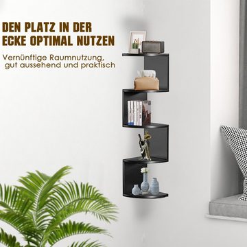 PFCTART Eckregal Wandmontierte Eckregale,Radial-Eck-Wandregal,Bücherregal mit 5 Ablagen