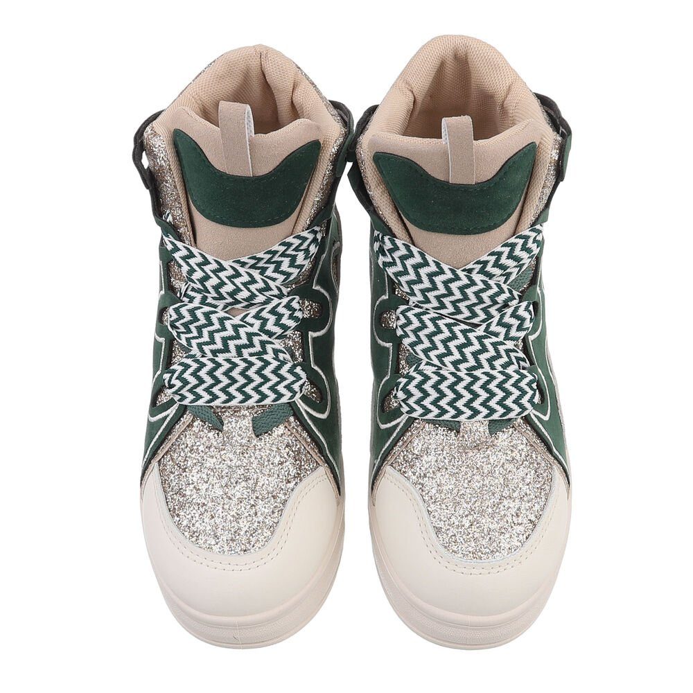 Ital-Design Damen High-Top Freizeit Sneakerboots (84463410) Keilabsatz/Wedge Sneakers High in Grün