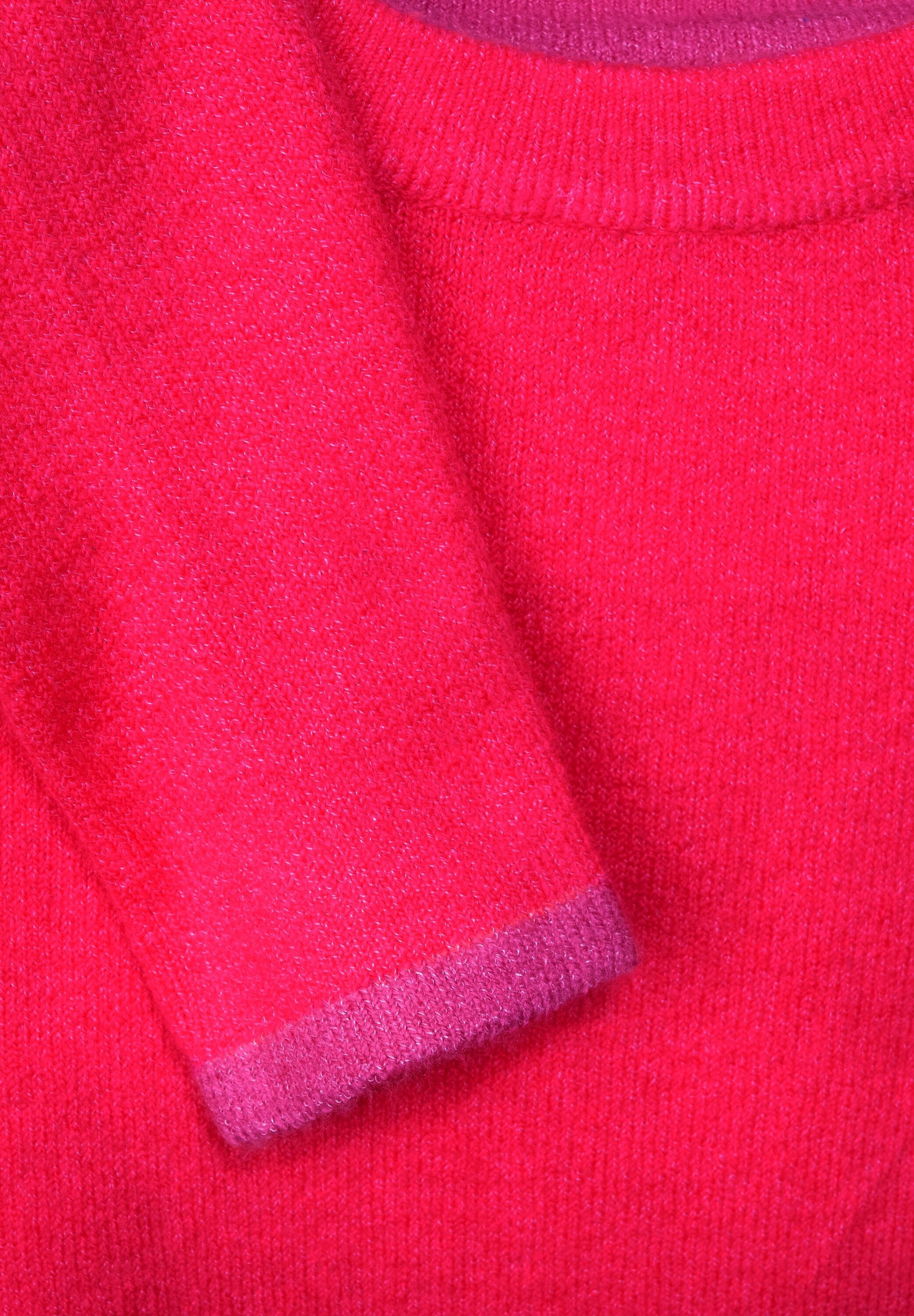 mit STREET showy Pullover coral ONE Strickpullover Farbdetails