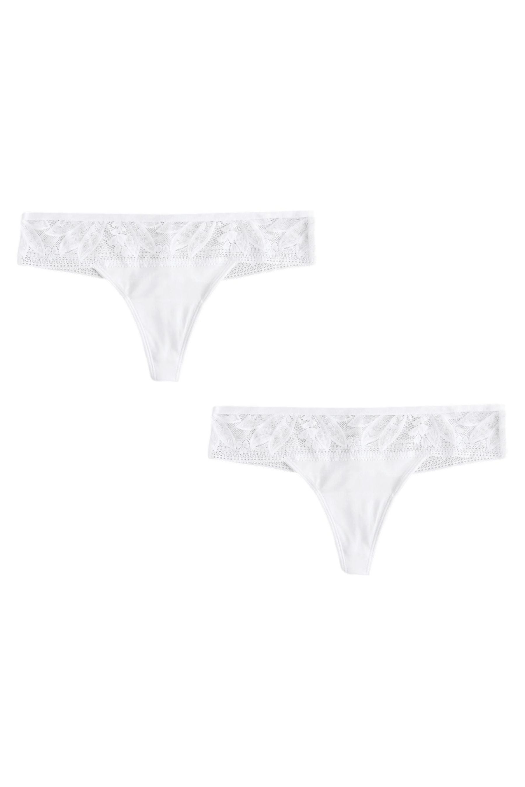 String Slips aus Mikrofasern + Spitze im 2er-Pack, Tanga