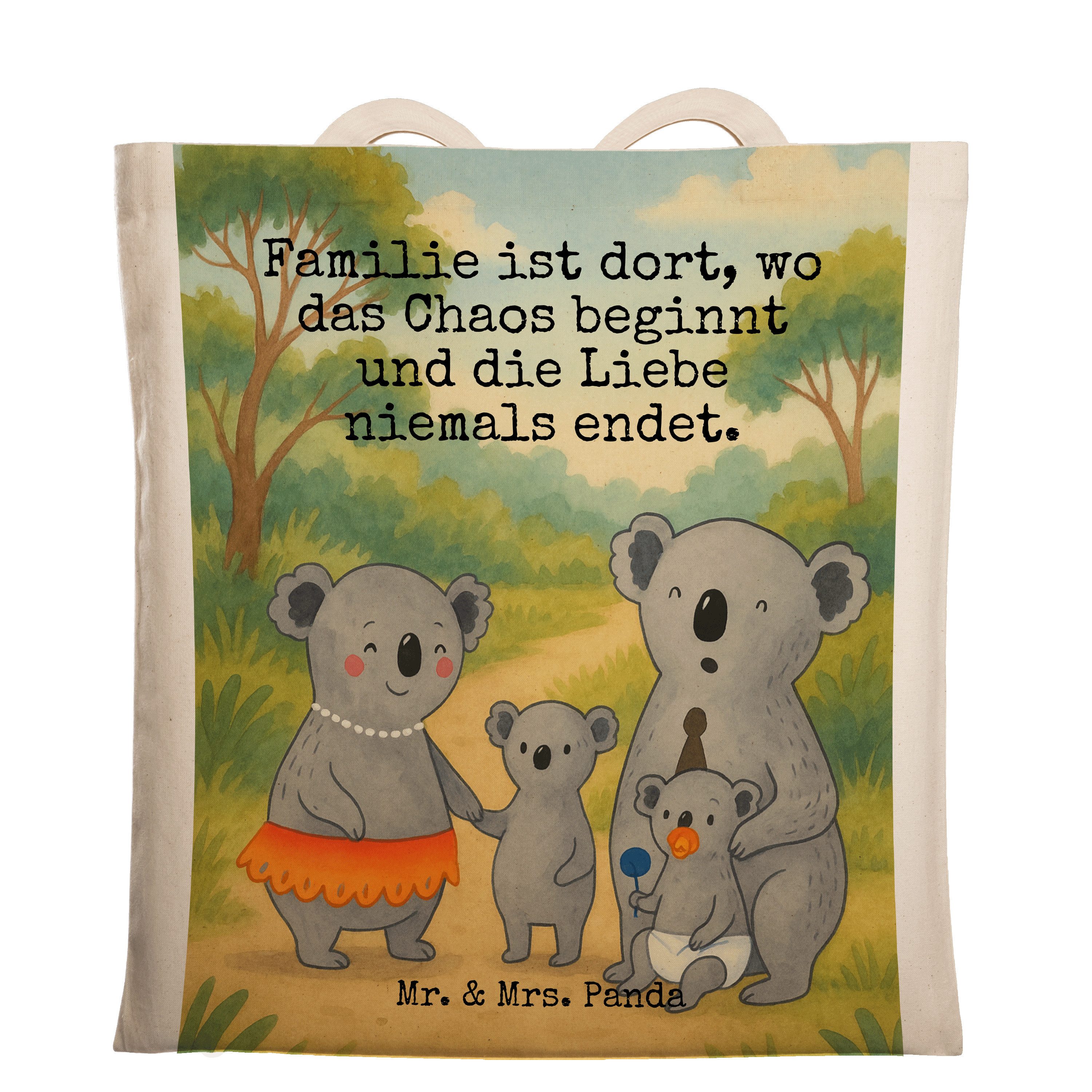 Tragetasche Koala Familie Design, Jutetasche, Weiß, Geschwister, Koalas, Tasche