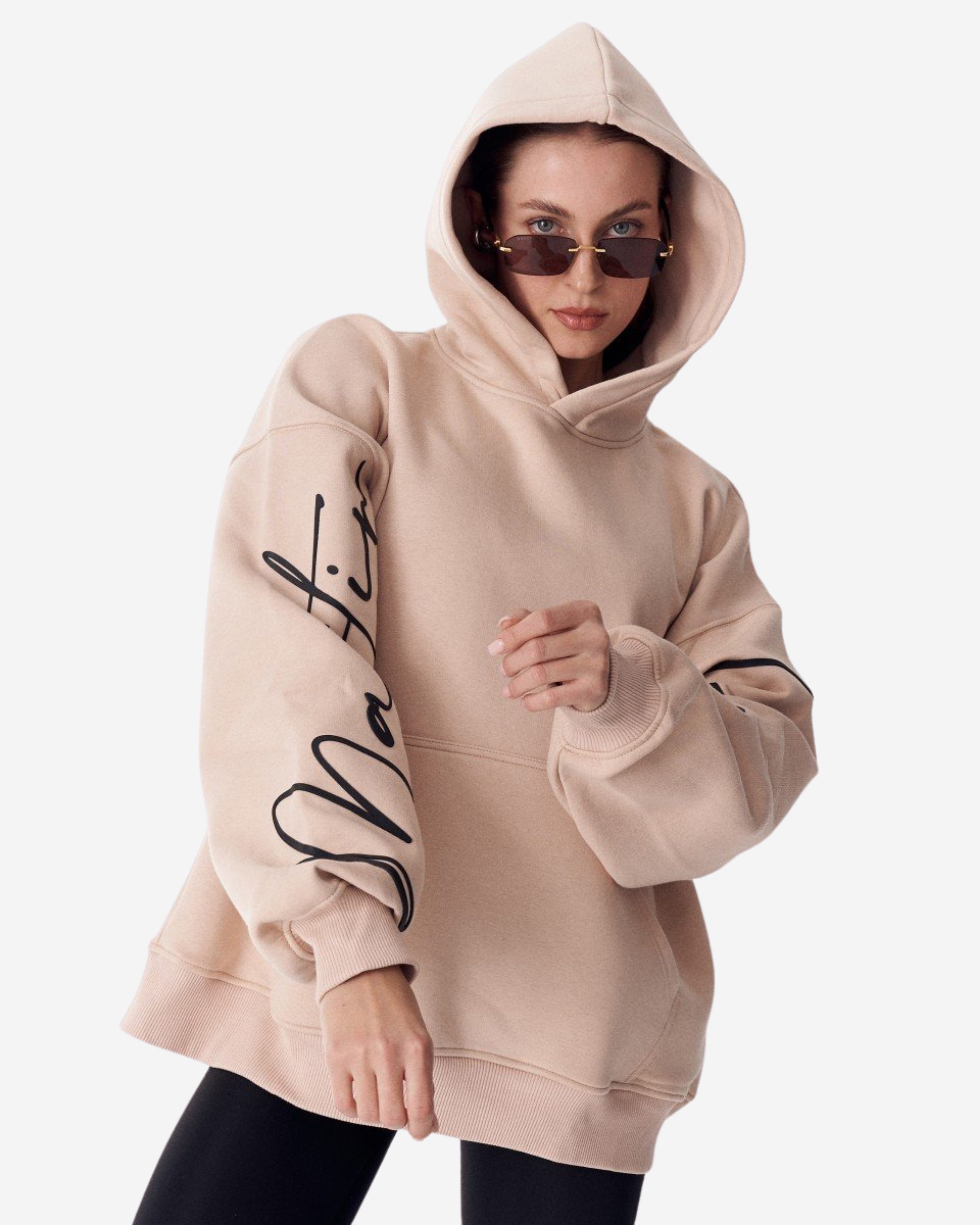Kapuzensweatshirt Großer Kapuzenpullover von Martin Valen - Beige Sweatshirt