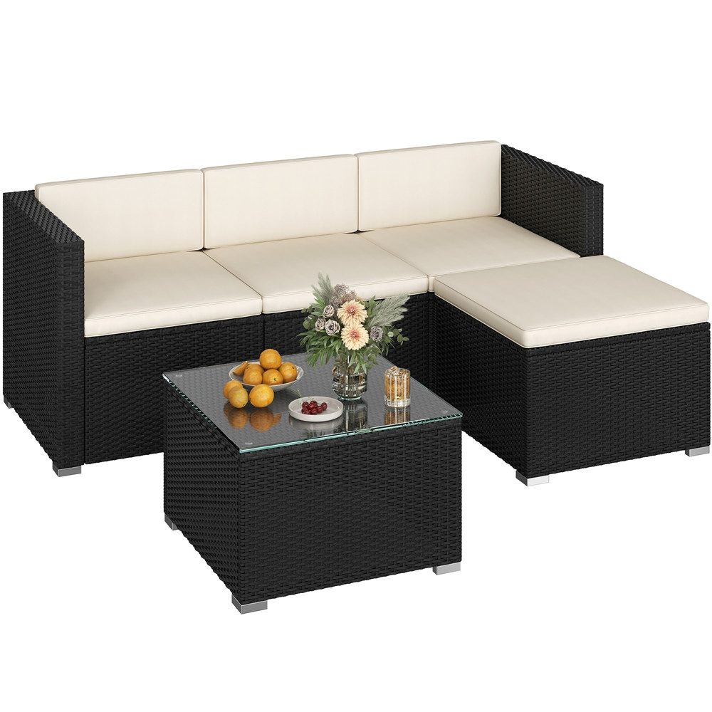 Yaheetech Gartenlounge-Set Balkonset, 5er-Sofa-Set Gartenstücke aus günstig online kaufen