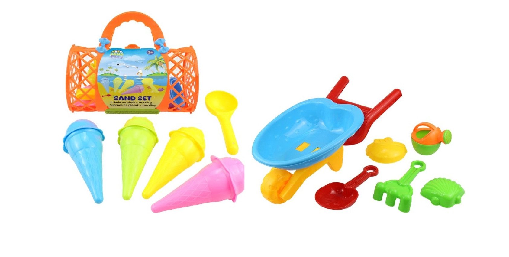 Woodyland Lernspielzeug Beach Toys - 16 teiliges Sand- und Strand- Игрушкиset., Sandspielset mit Förmchen und Zubehör