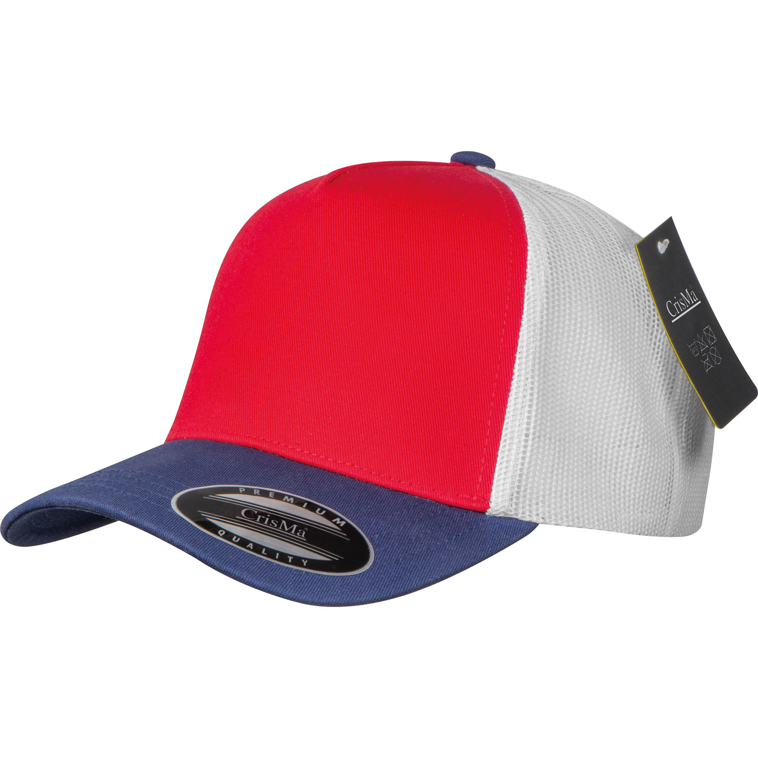 Baseball Cap Baumwoll Basecap "CrisMa" / mit Mesheinsatz / Farbe: blau-weiß-rot
