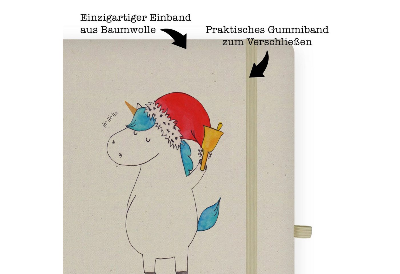 Thumbnail - Mr. & Mrs. Panda Notizbuch Einhorn Weihnachtsmann - Transparent - Geschenk, DIN A4 Notizbuch Für Mr. & Mrs. Panda, Echte...