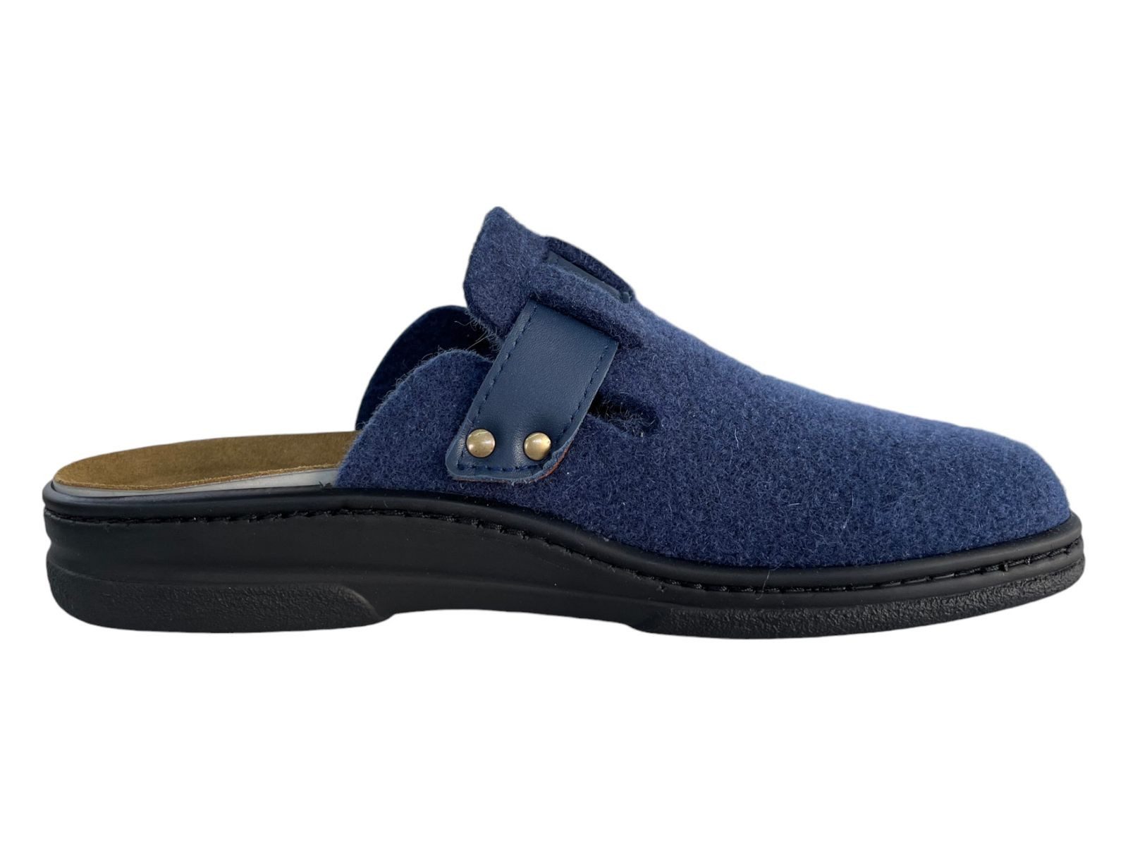 algemare Algemare Herren Filz Pantoffel 8635-8186 blau Hausschuh