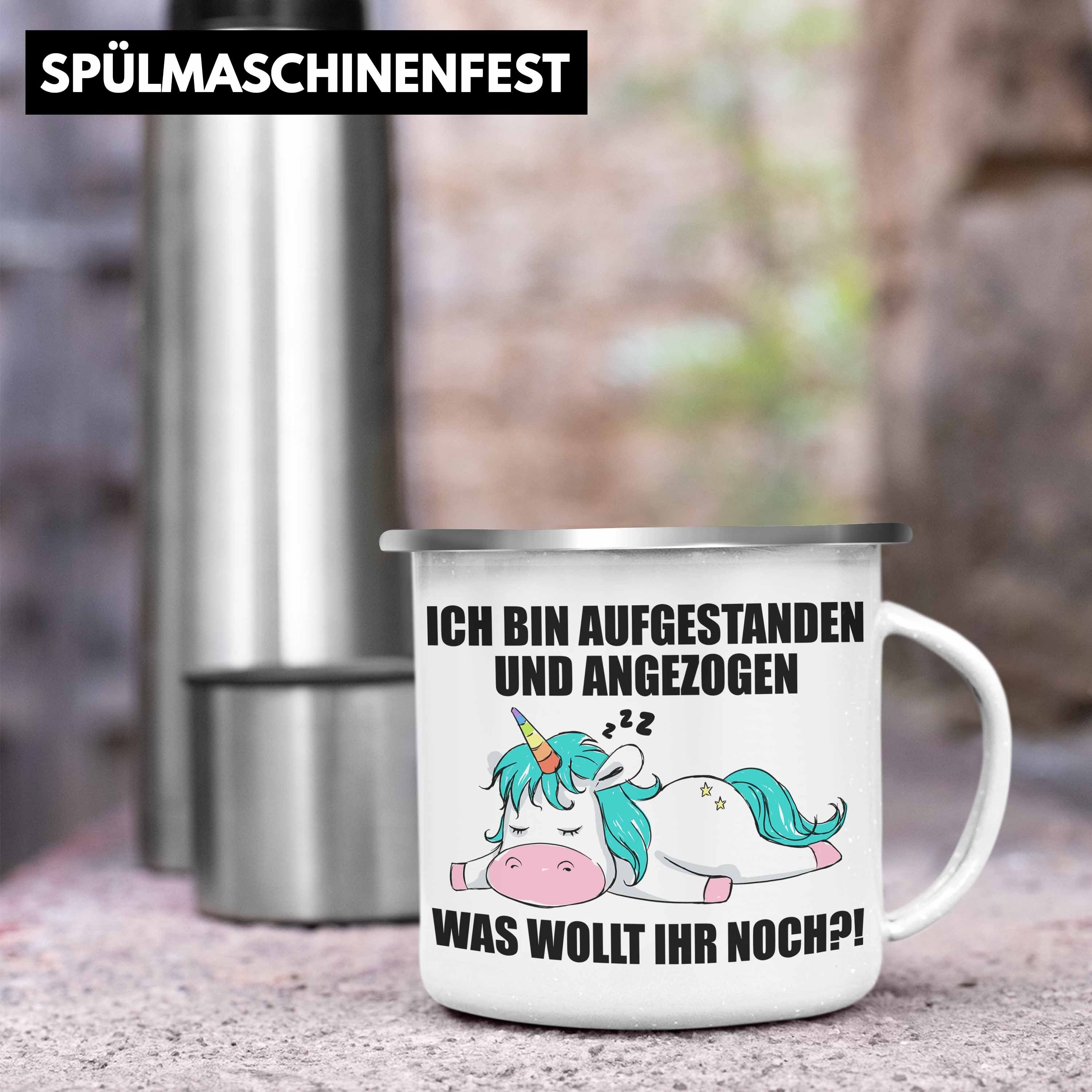 - Thermotasse Emaille Spruch Geschenk mit Trendation Trendation Lustige Arbeitskollege Faule Silber Kollegin Tasse