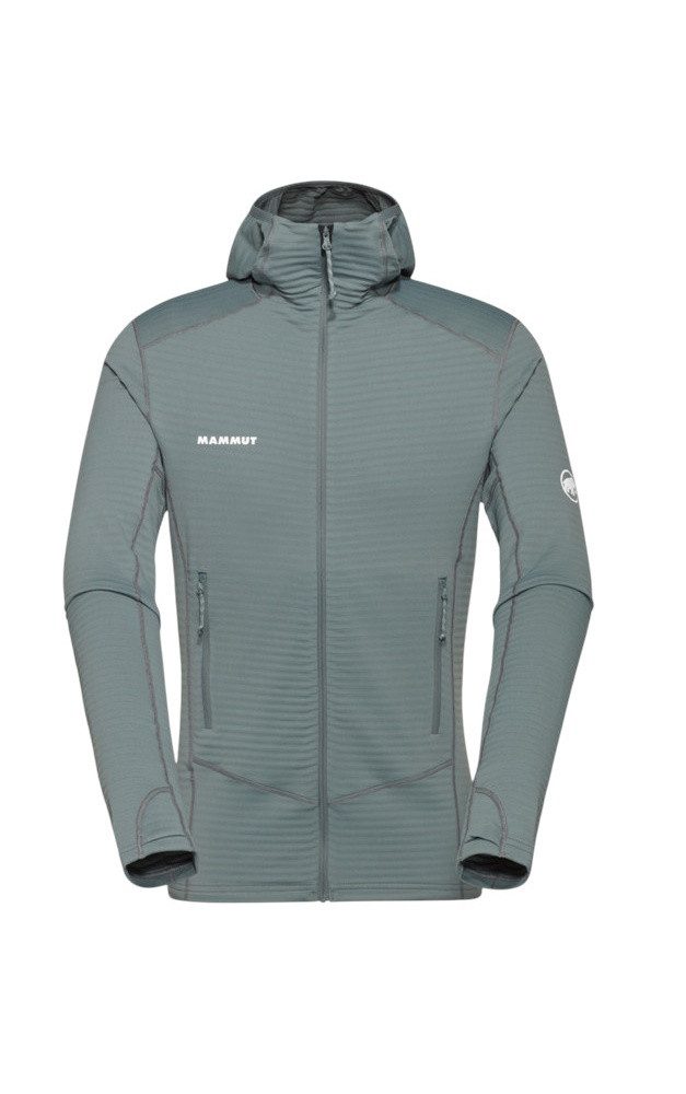 Mammut Fleecejacke Taiss Light ML Hooded (Midlayer, 4-Wege Stretch) grau Herren