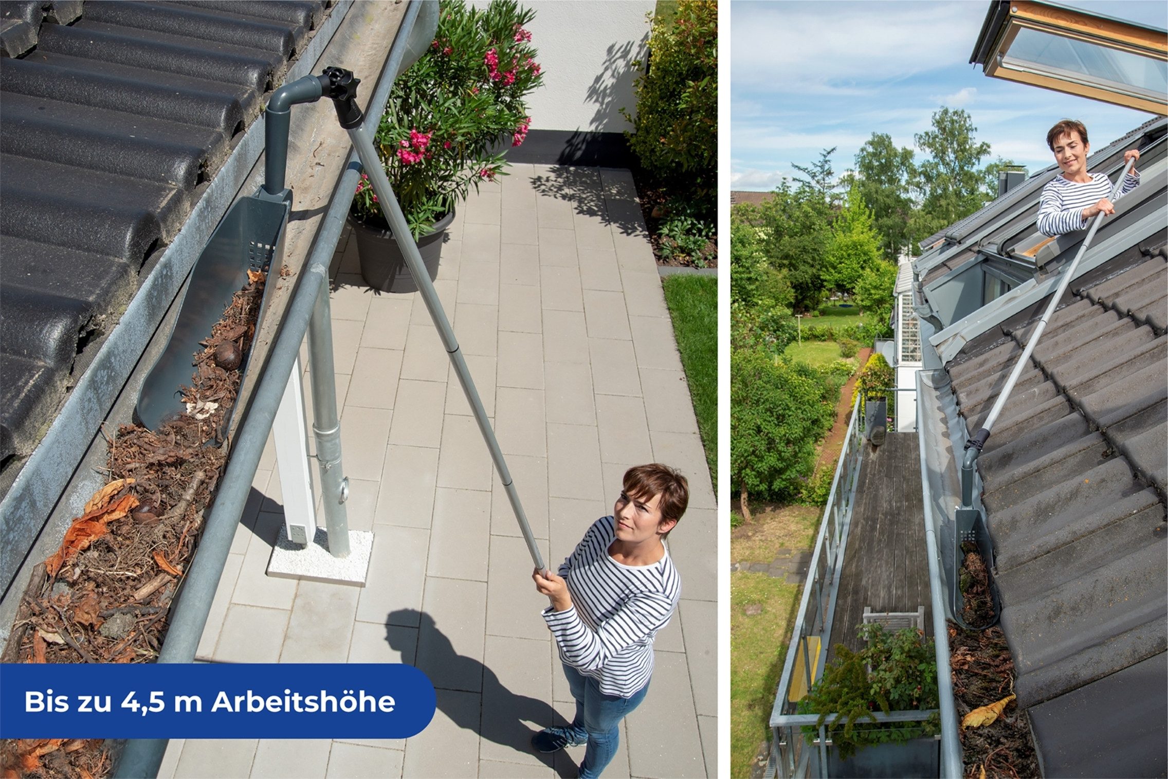 Maximex Dachrinnenreiniger Dachrinnenschaufel Modell Maxi, mit Teleskopstiel, Reinigen ohne Leiter – Bild 2 von 5