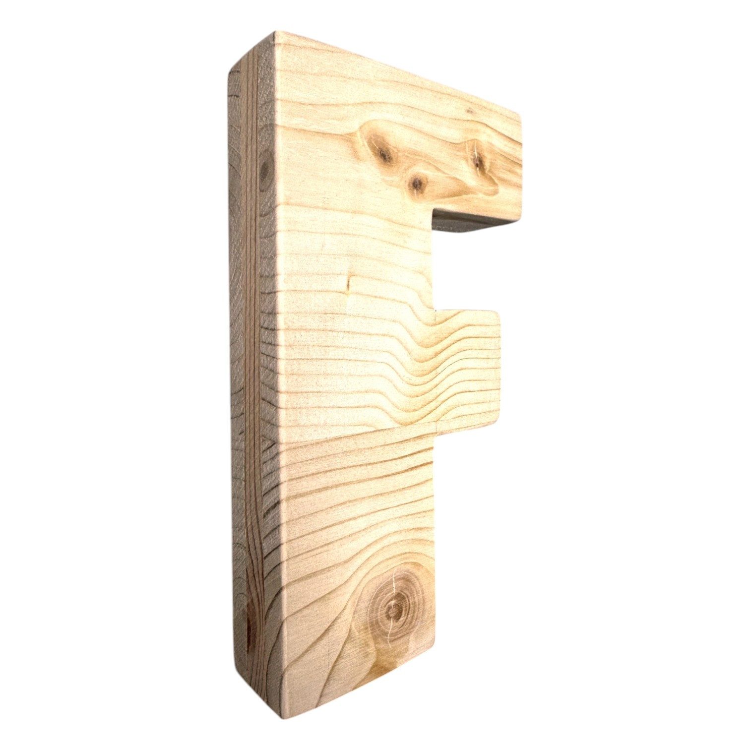 Zayno Deko-Buchstaben Holzbuchstabe "F" aus massivem Fichtenholz (Packung, 1 St., Fördert das Kennenlernen des Alphabetes), in liebevoller Handarbeit aus hochwertigem Fichtenholz gefertigt.