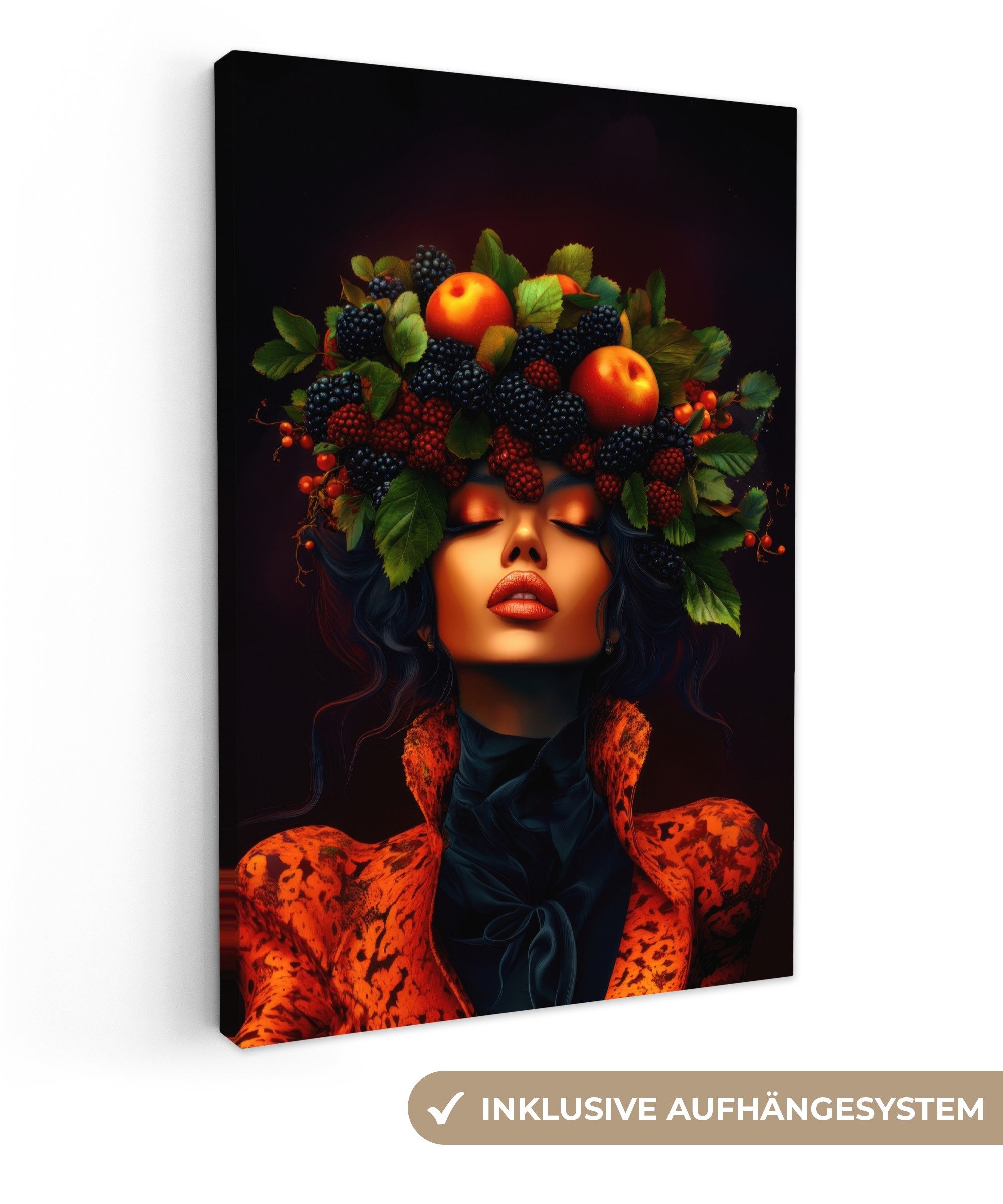 OneMillionCanvasses® Leinwandbild Frau - Schwarz - günstig online kaufen