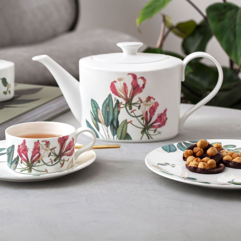 Villeroy & Boch Signature Teekanne Avarua Kaffee-/Teekanne 1,2l, weiß/bunt, (1-St), Premium Bone Porcelain, 1 Stck, spülmaschinenfest