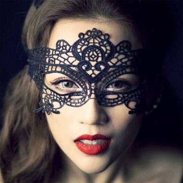 Juoungle Verkleidungsmaske Damen Spitze Maske, sexy Spitze Schwarz Augenmaske Maskerade Maske